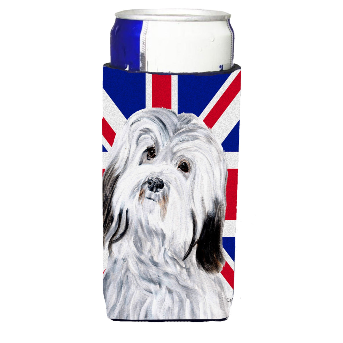 Havanese With English Union Jack British Flag Ultra Hugger For Slim Cans