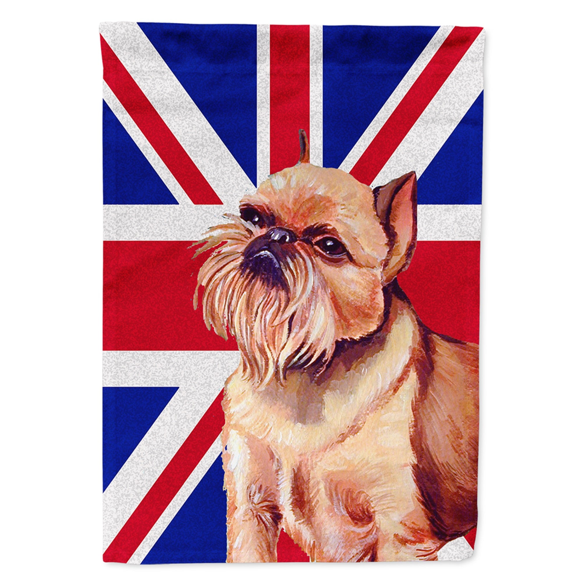 Brussels Griffon With English Union Jack British Flag Flag Garden Size