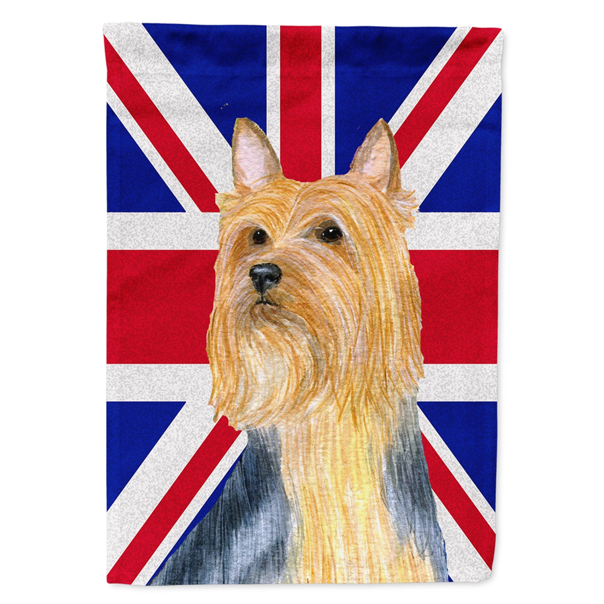 Silky Terrier With English Union Jack British Flag Flag Garden Size