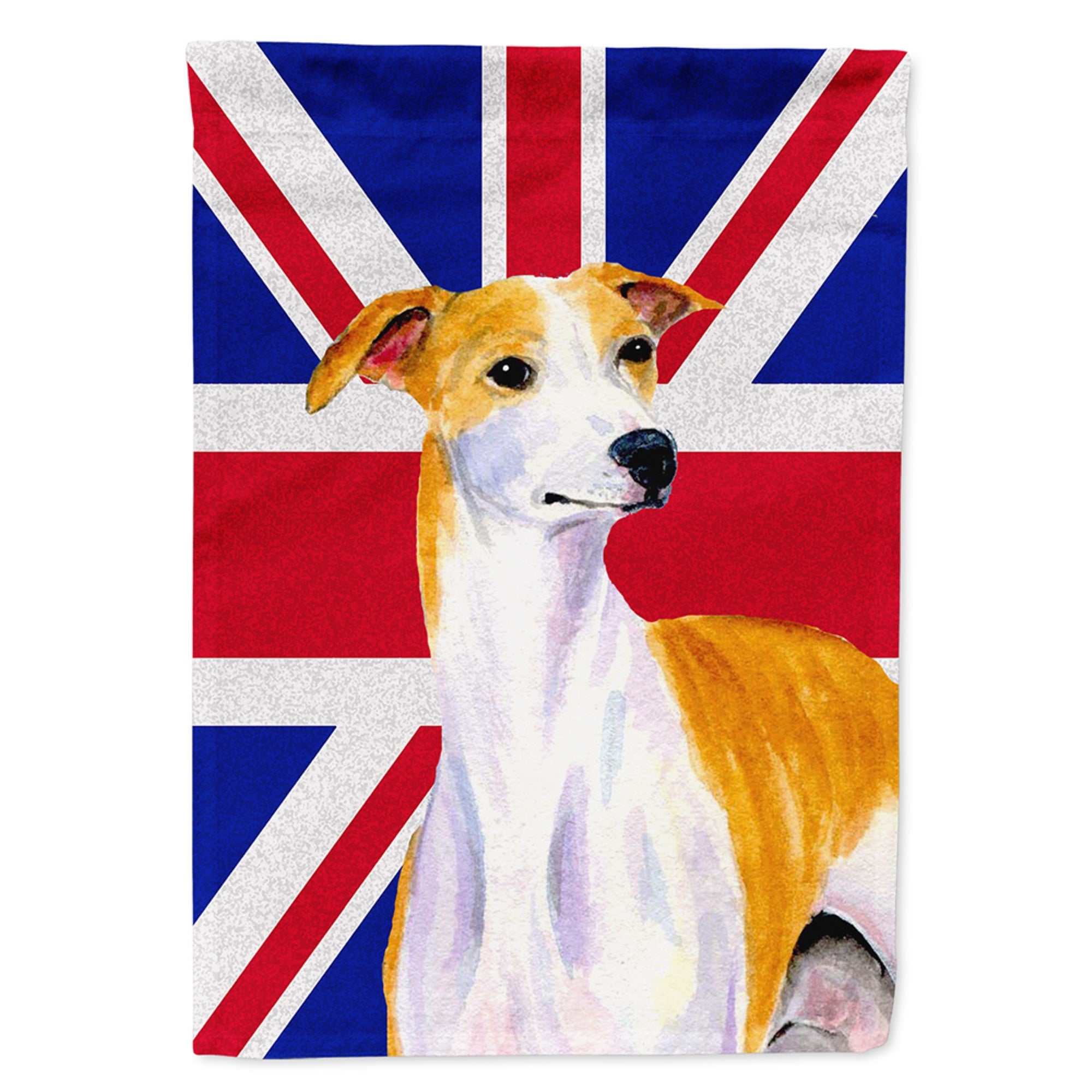 Whippet With English Union Jack British Flag Flag Garden Size