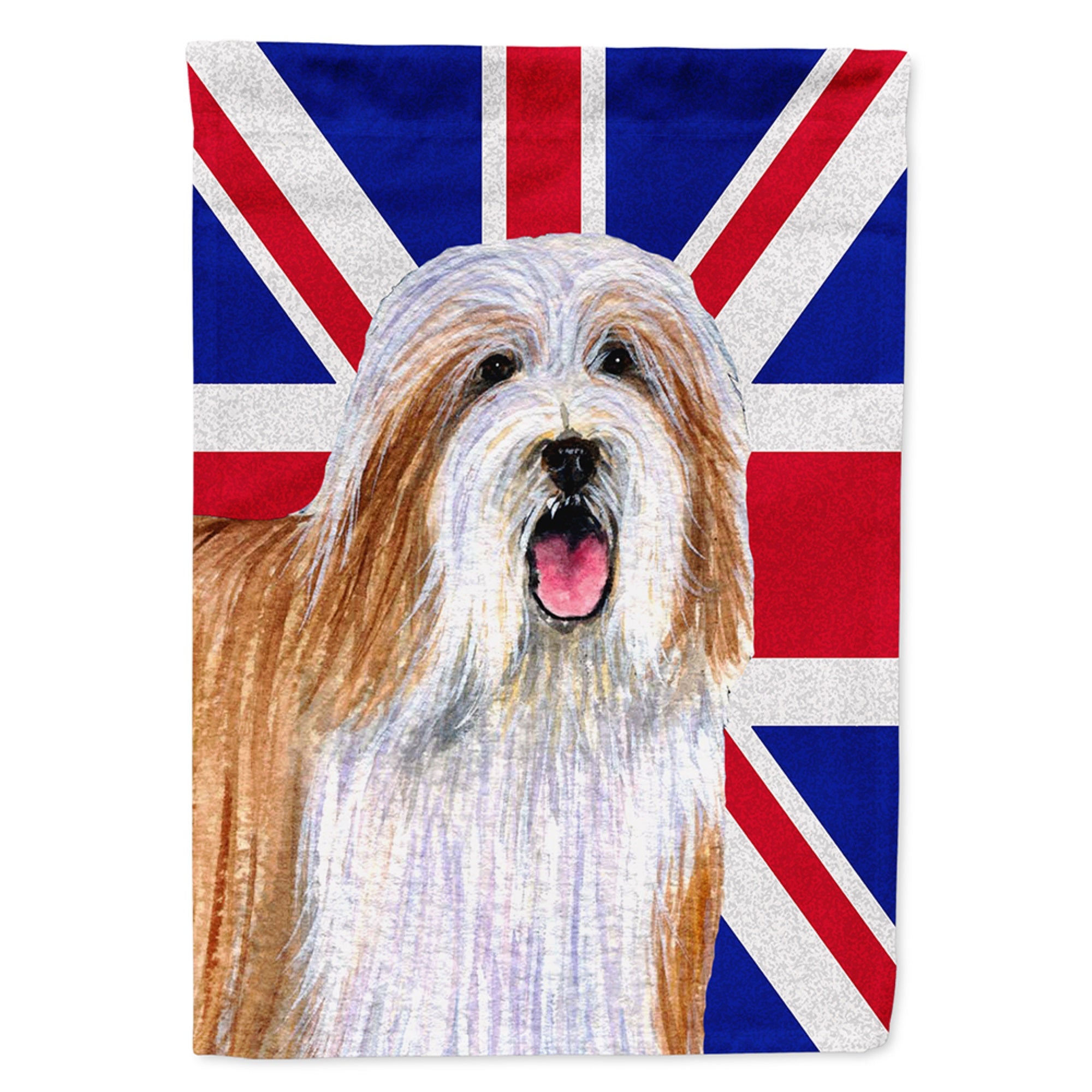 Bearded Collie With English Union Jack British Flag Flag Garden Size