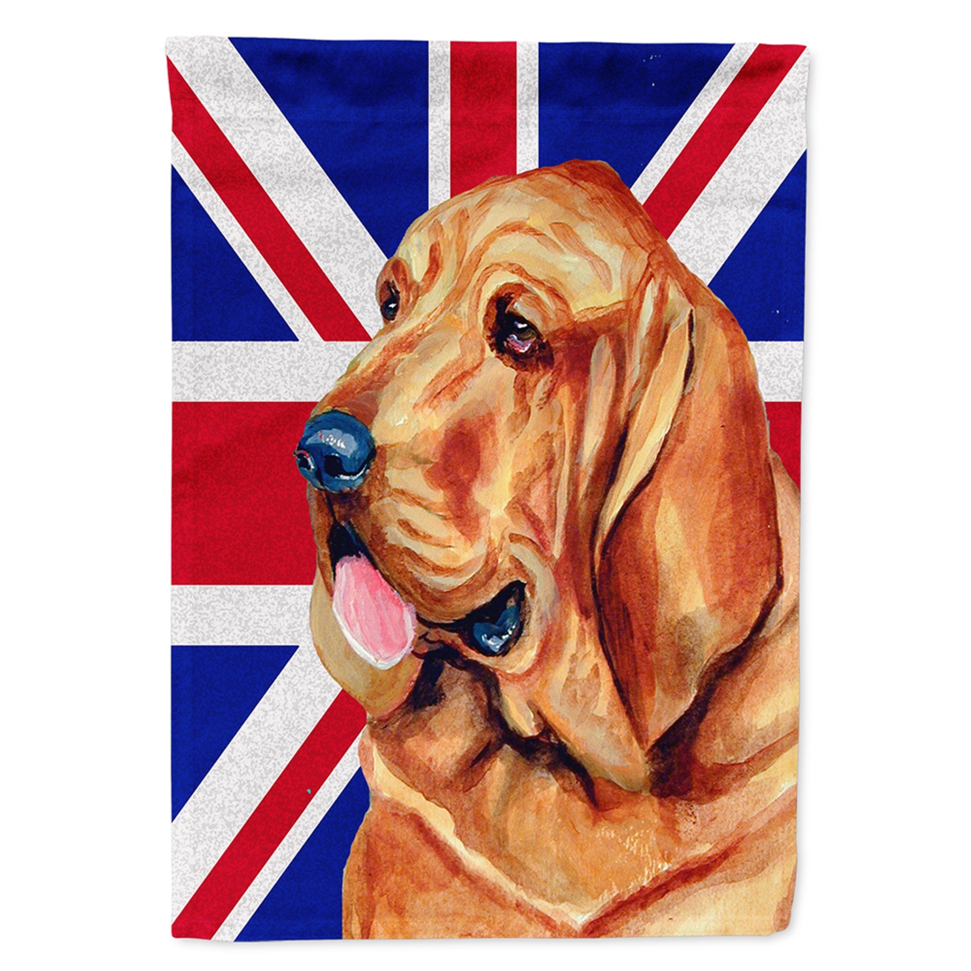 Bloodhound With English Union Jack British Flag Flag Garden Size
