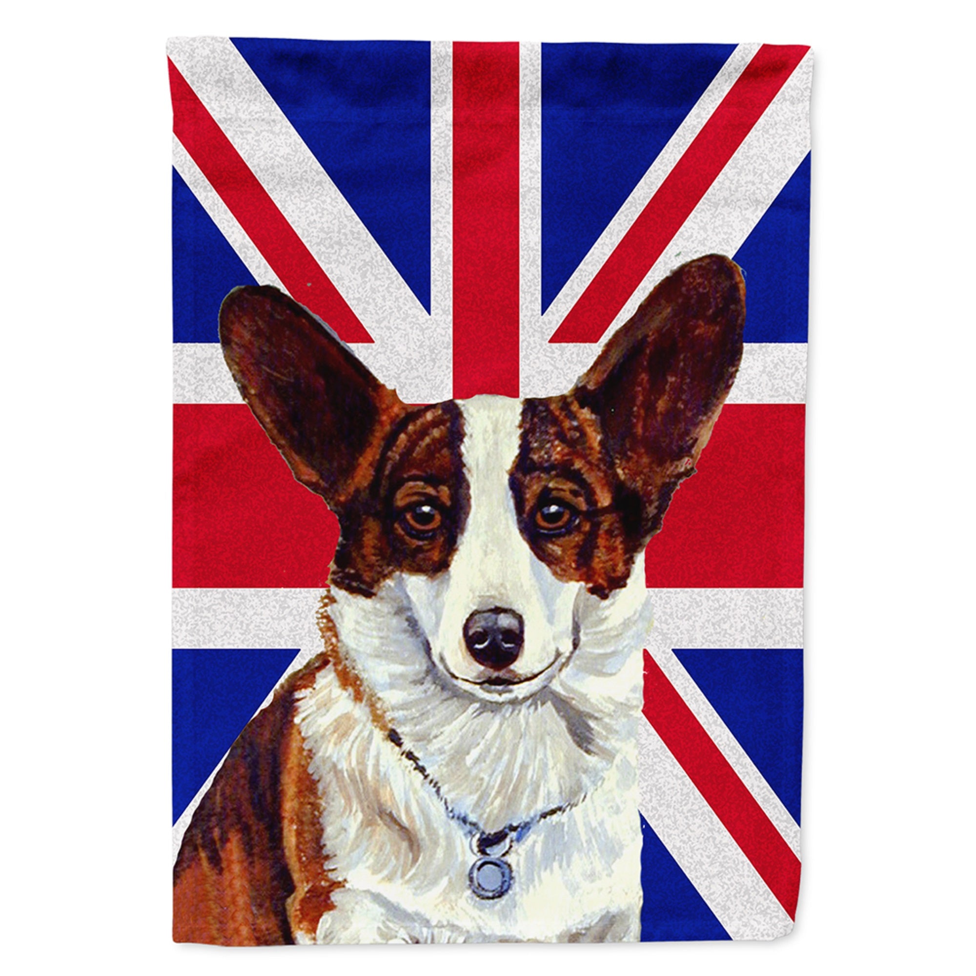 Corgi With English Union Jack British Flag Flag Garden Size