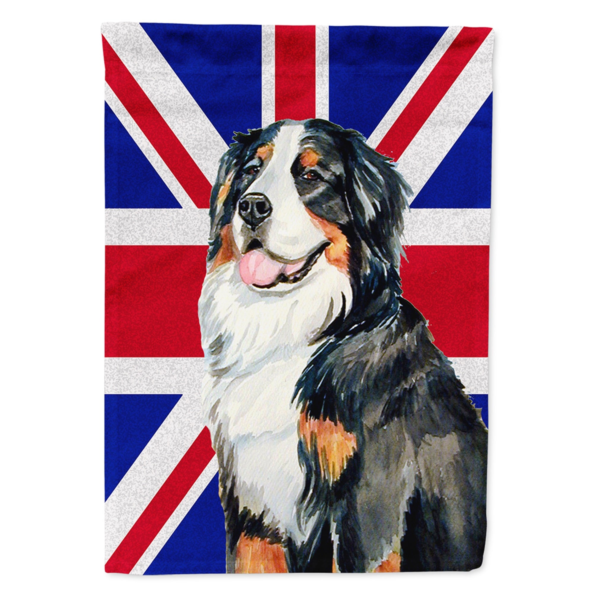 Bernese Mountain Dog With English Union Jack British Flag Flag Garden Size