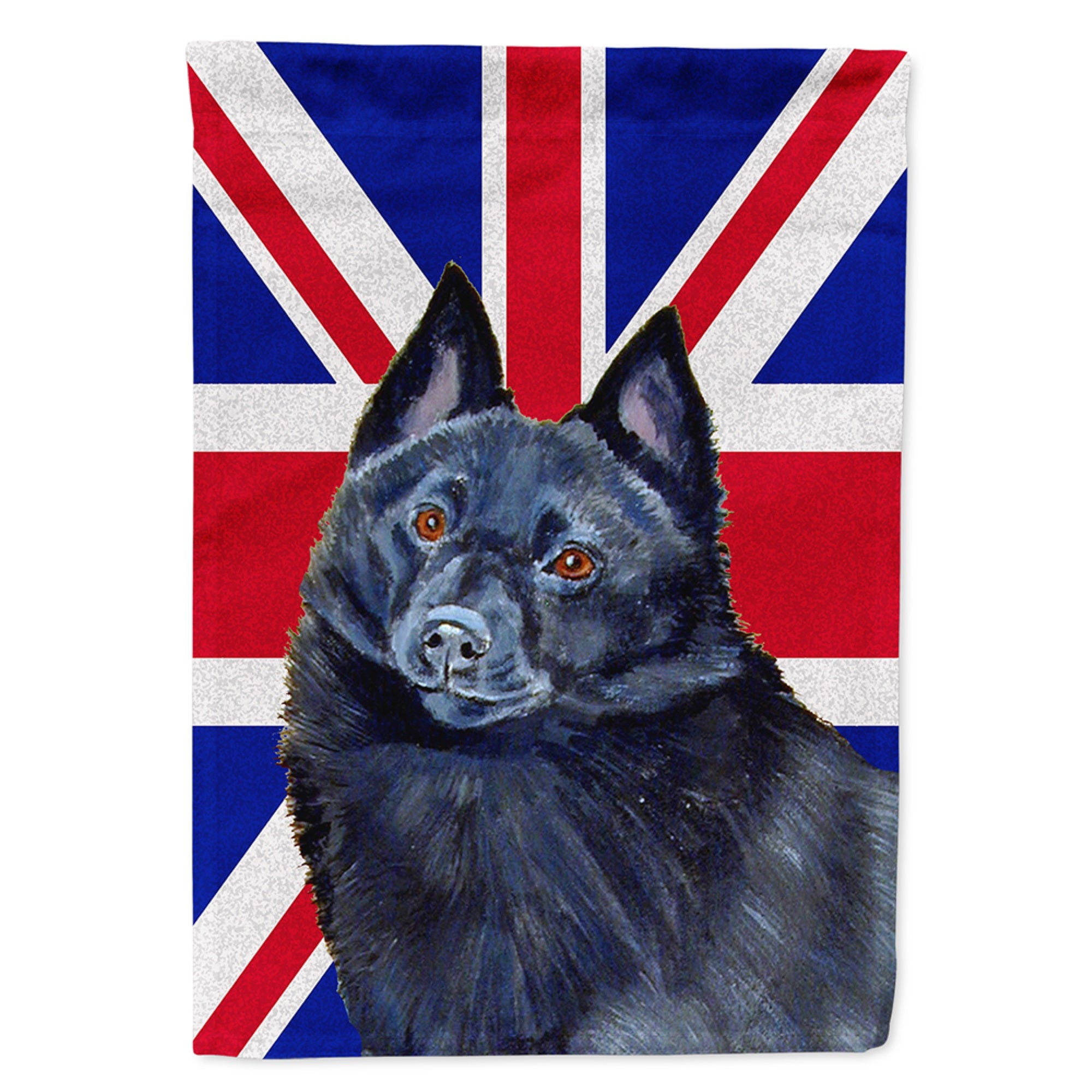 Schipperke With English Union Jack British Flag Flag Garden Size