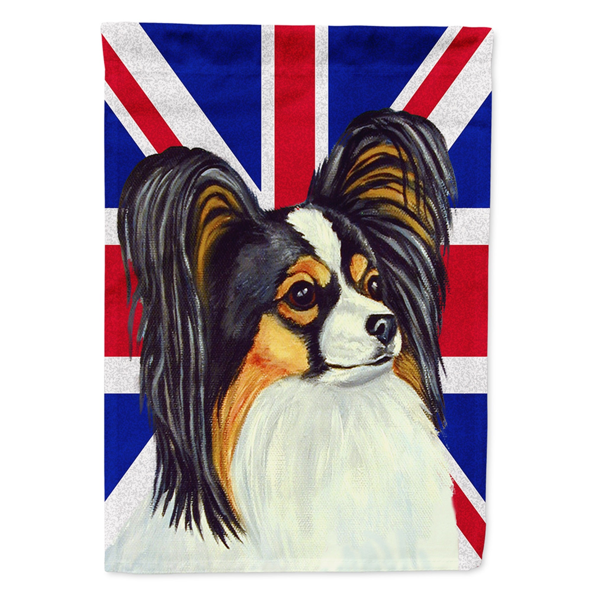 Papillon With English Union Jack British Flag Flag Garden Size