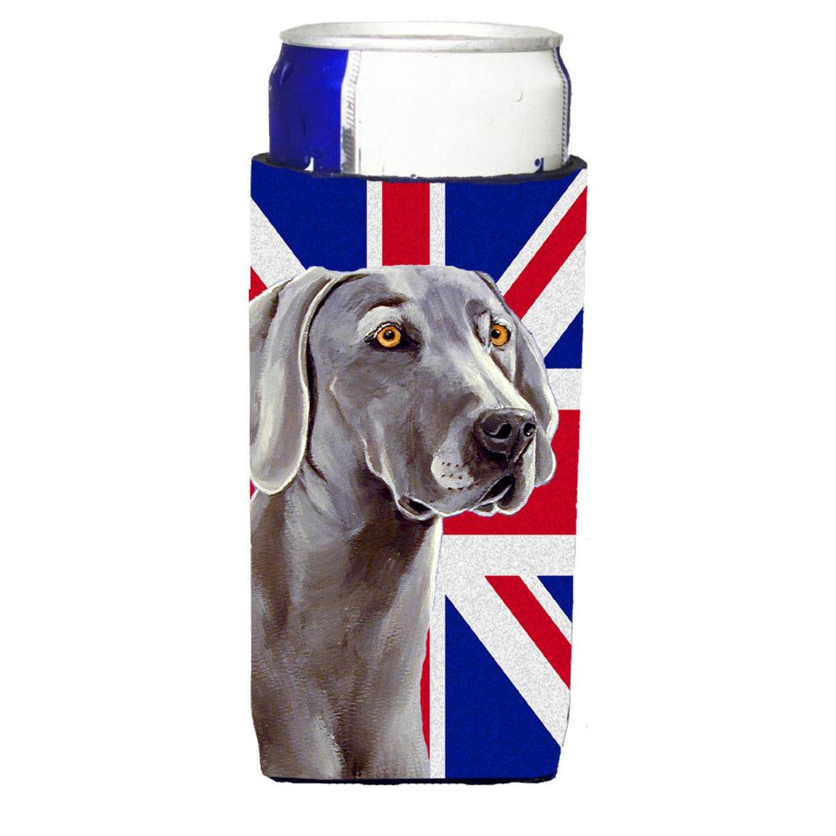 Weimaraner With English Union Jack British Flag Ultra Hugger For Slim Cans