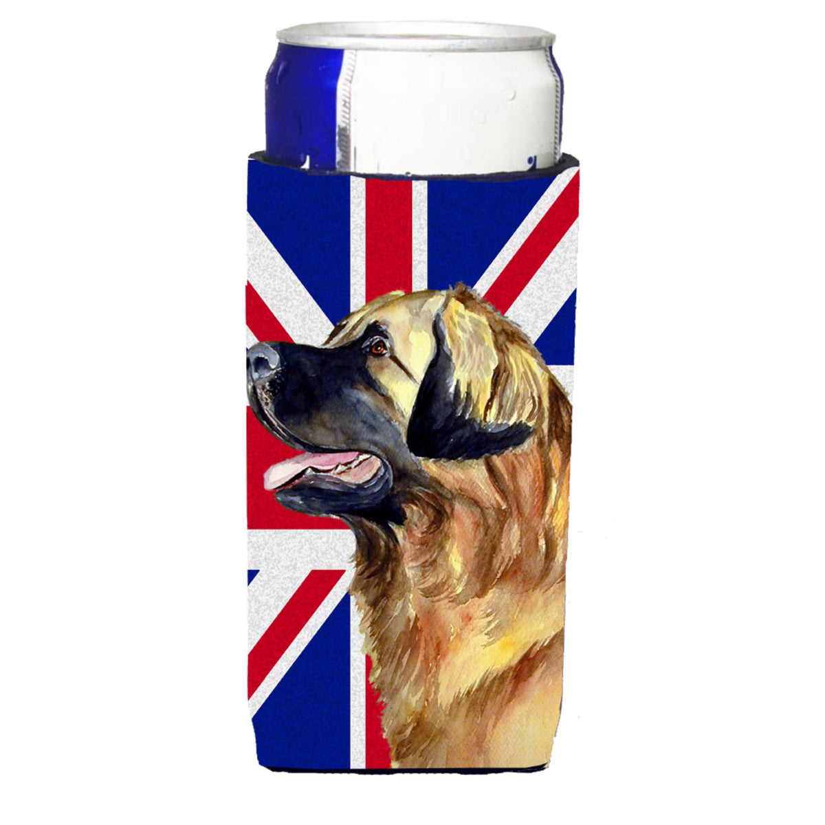 Leonberger With English Union Jack British Flag Ultra Hugger For Slim Cans