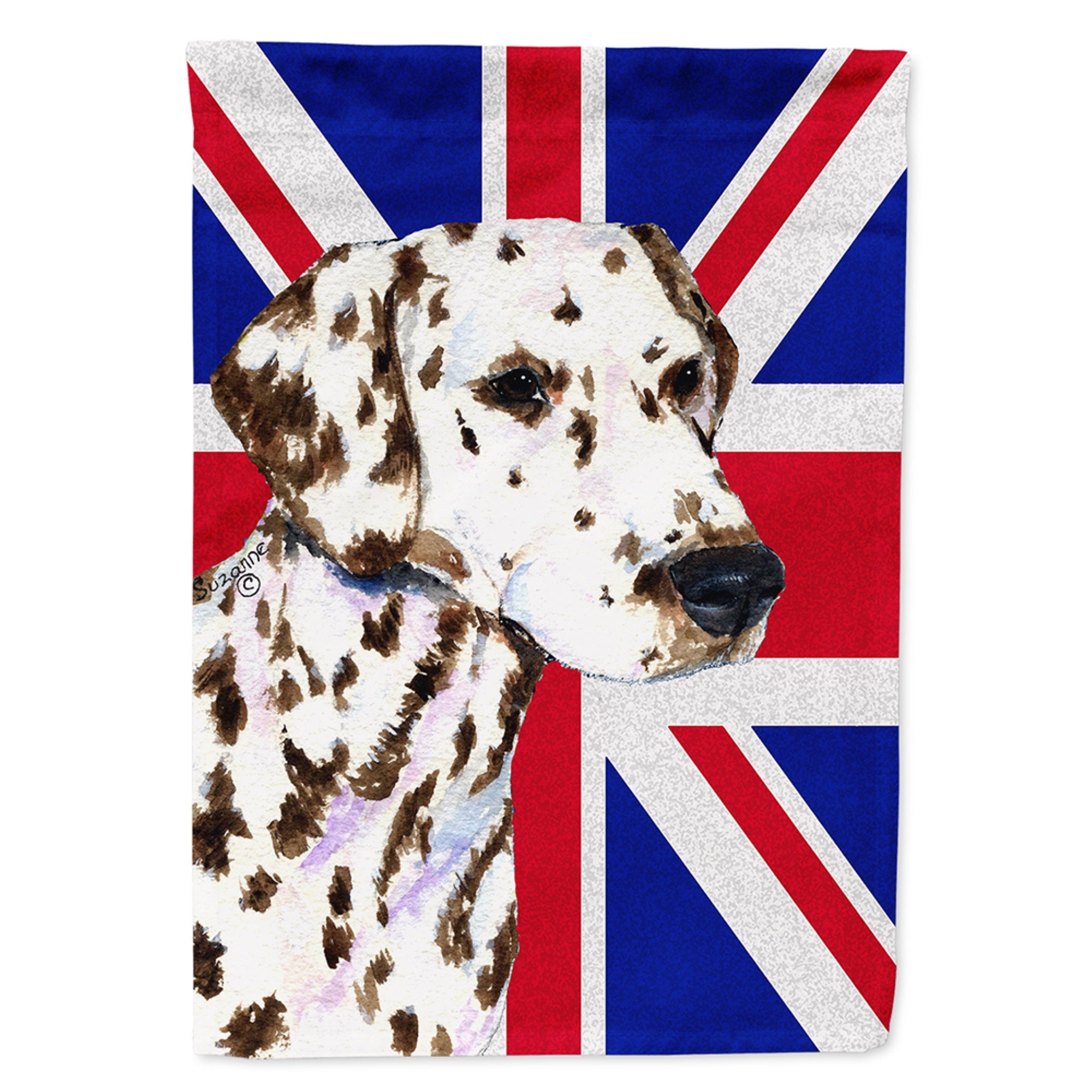 Dalmatian With English Union Jack British Flag Flag Garden Size