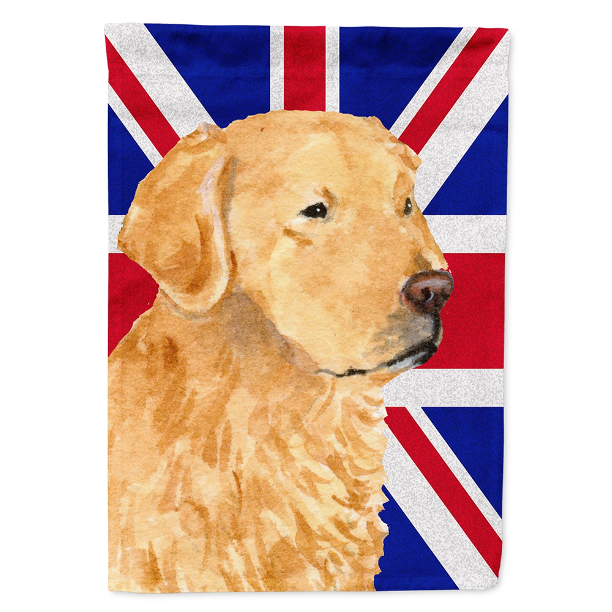 Golden Retriever With English Union Jack British Flag Flag Garden Size