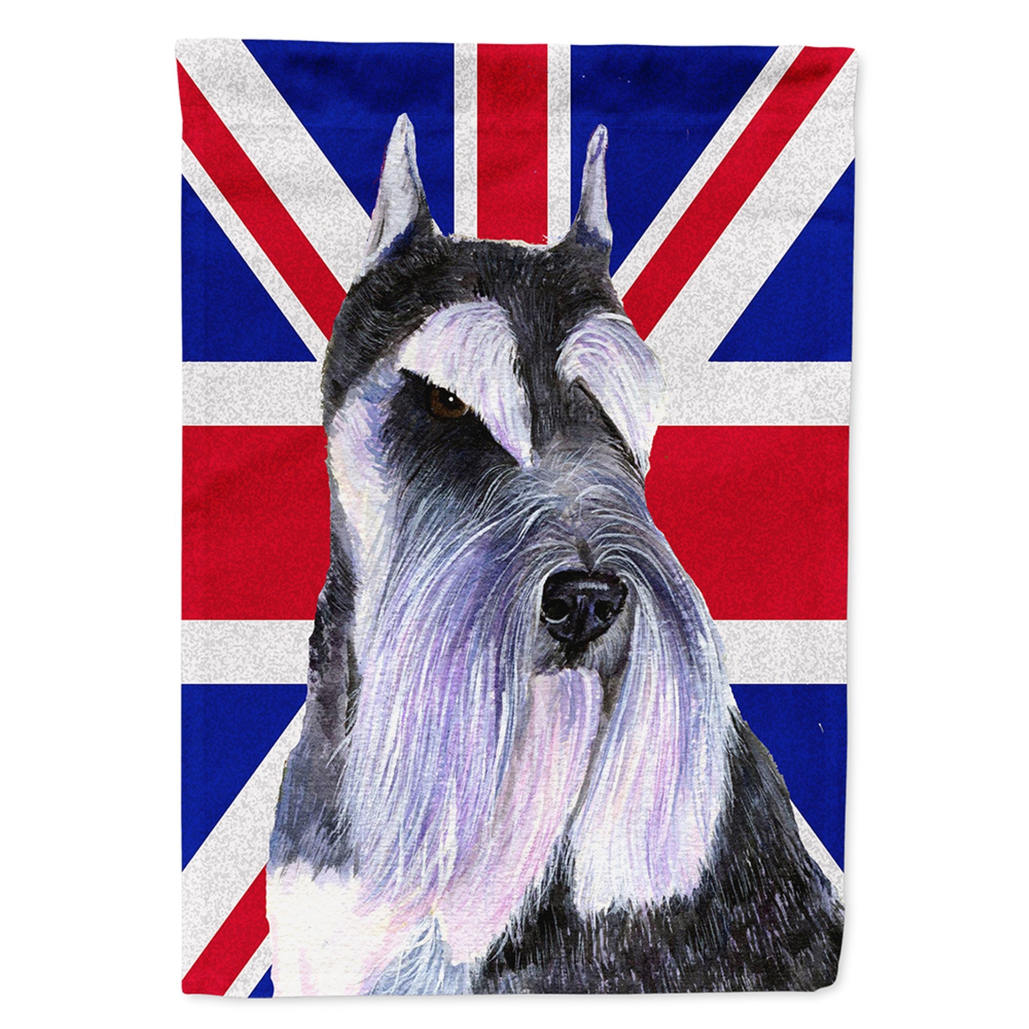 Schnauzer With English Union Jack British Flag Flag Garden Size