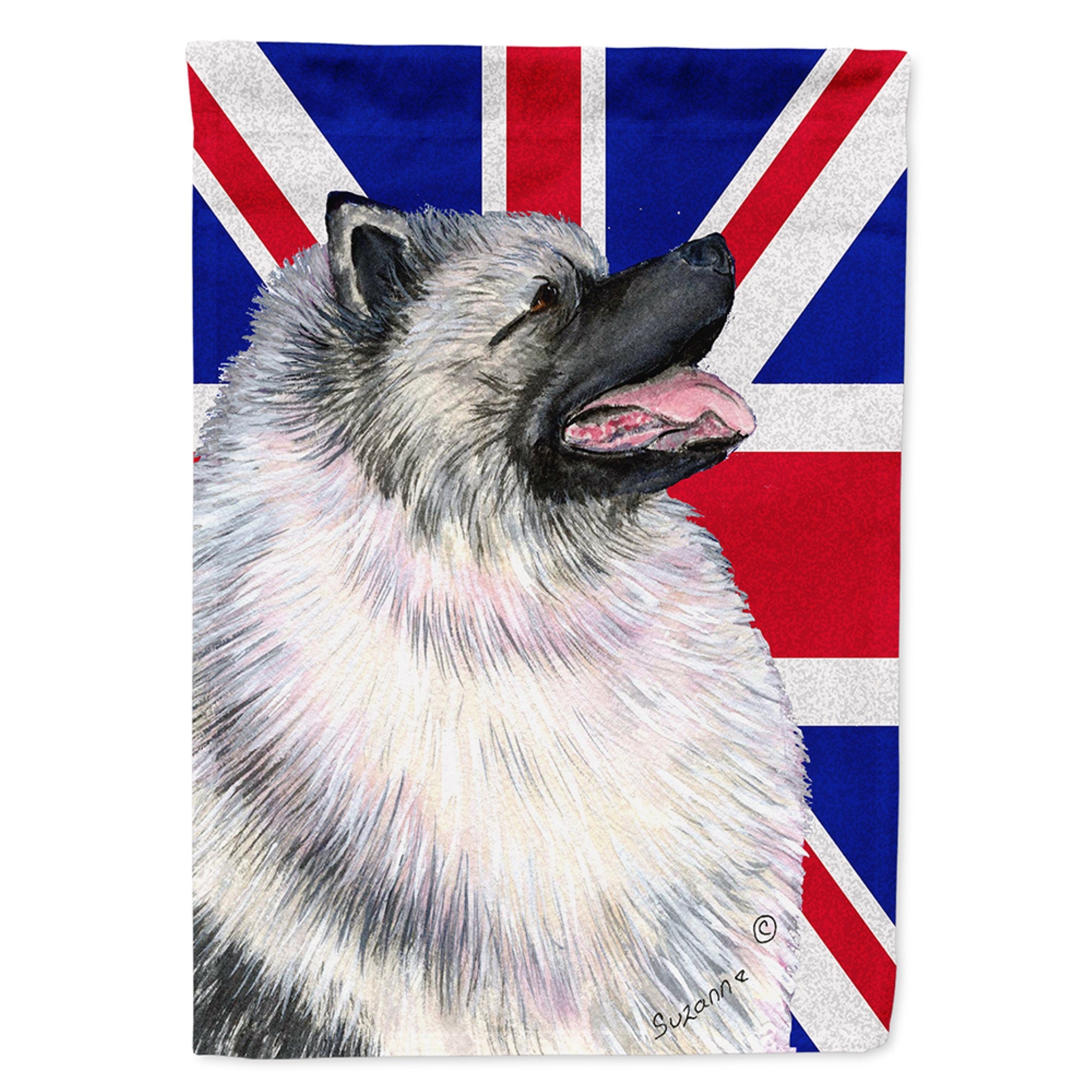 Keeshond With English Union Jack British Flag Flag Garden Size