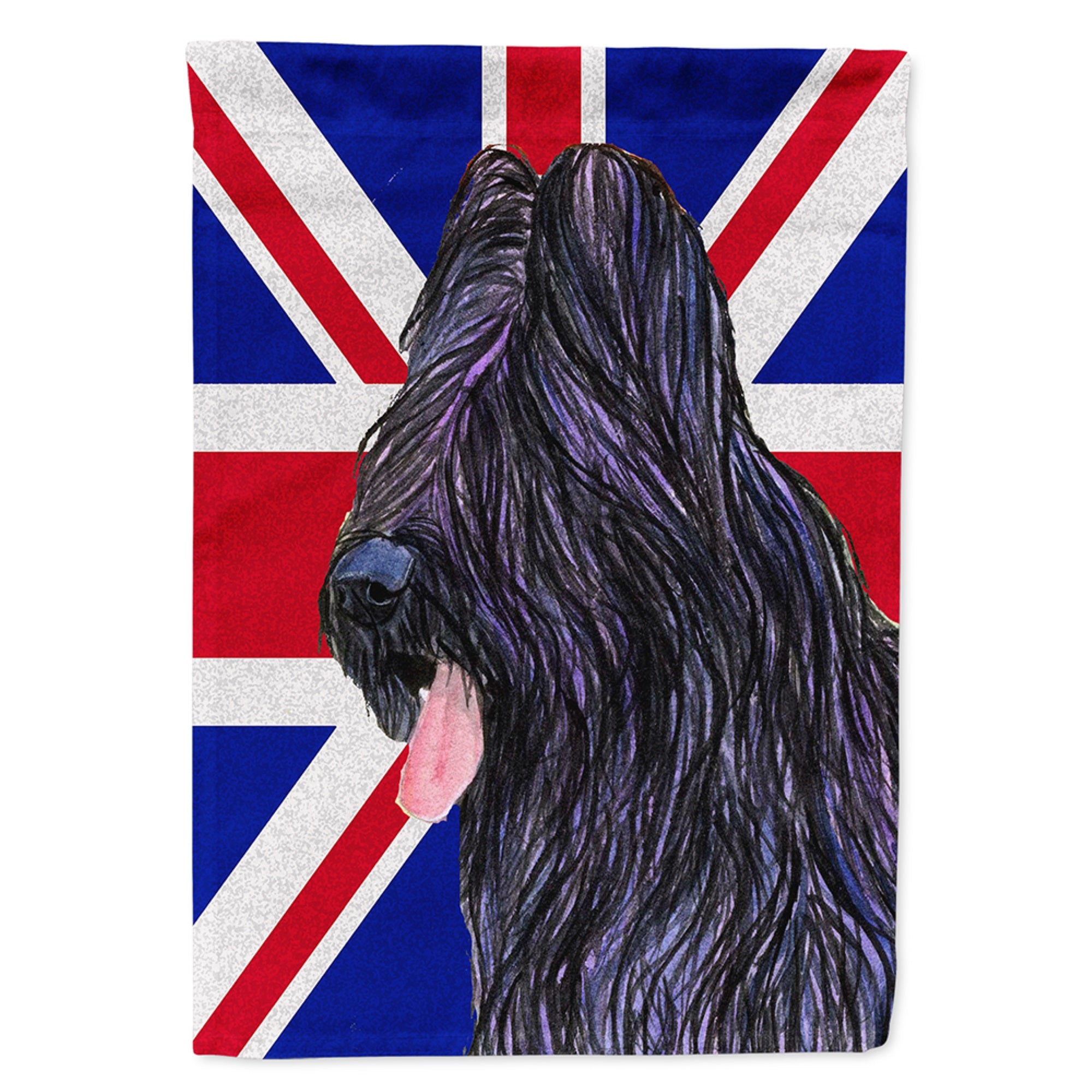 Briard With English Union Jack British Flag Flag Garden Size