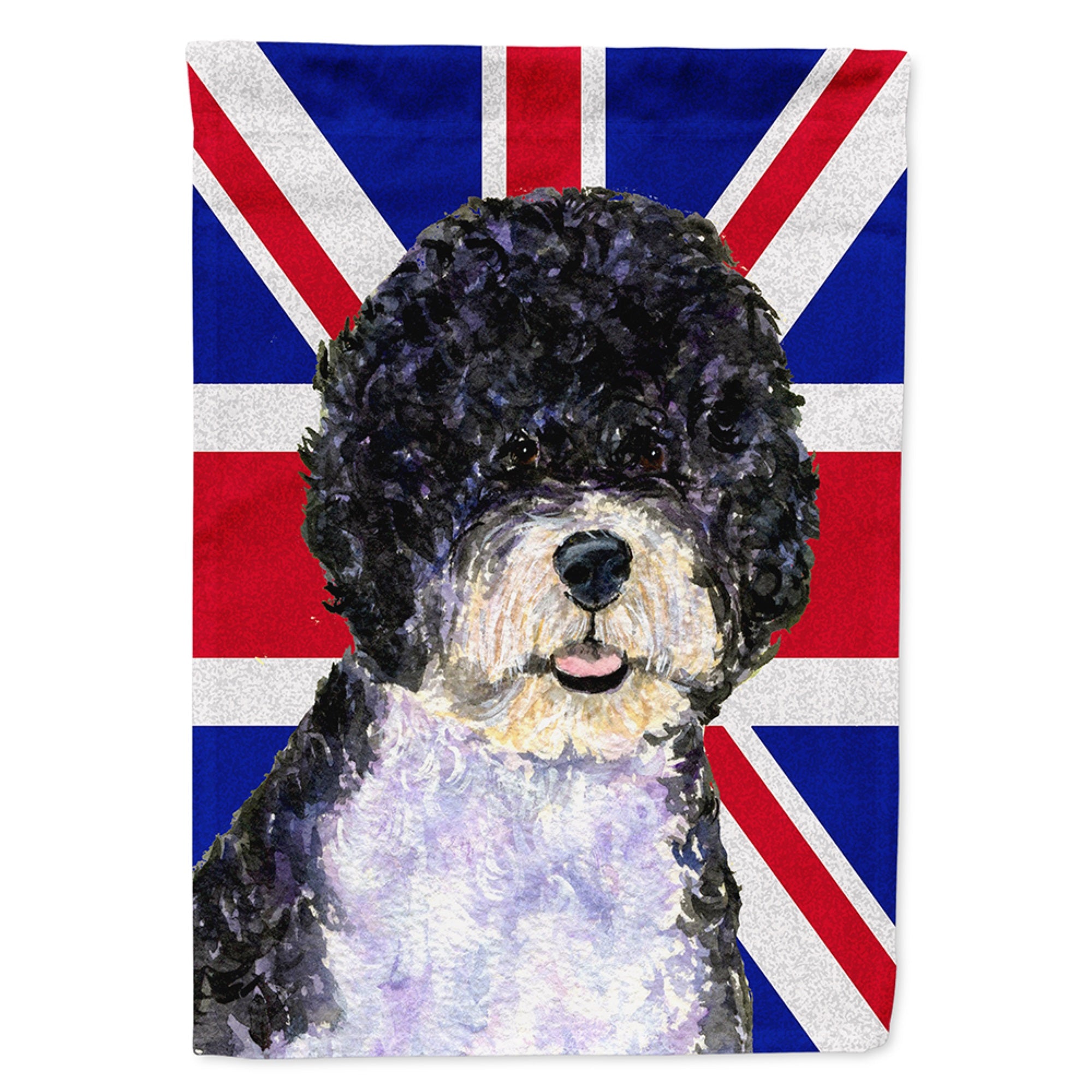 Portuguese Water Dog With English Union Jack British Flag Flag Garden Size