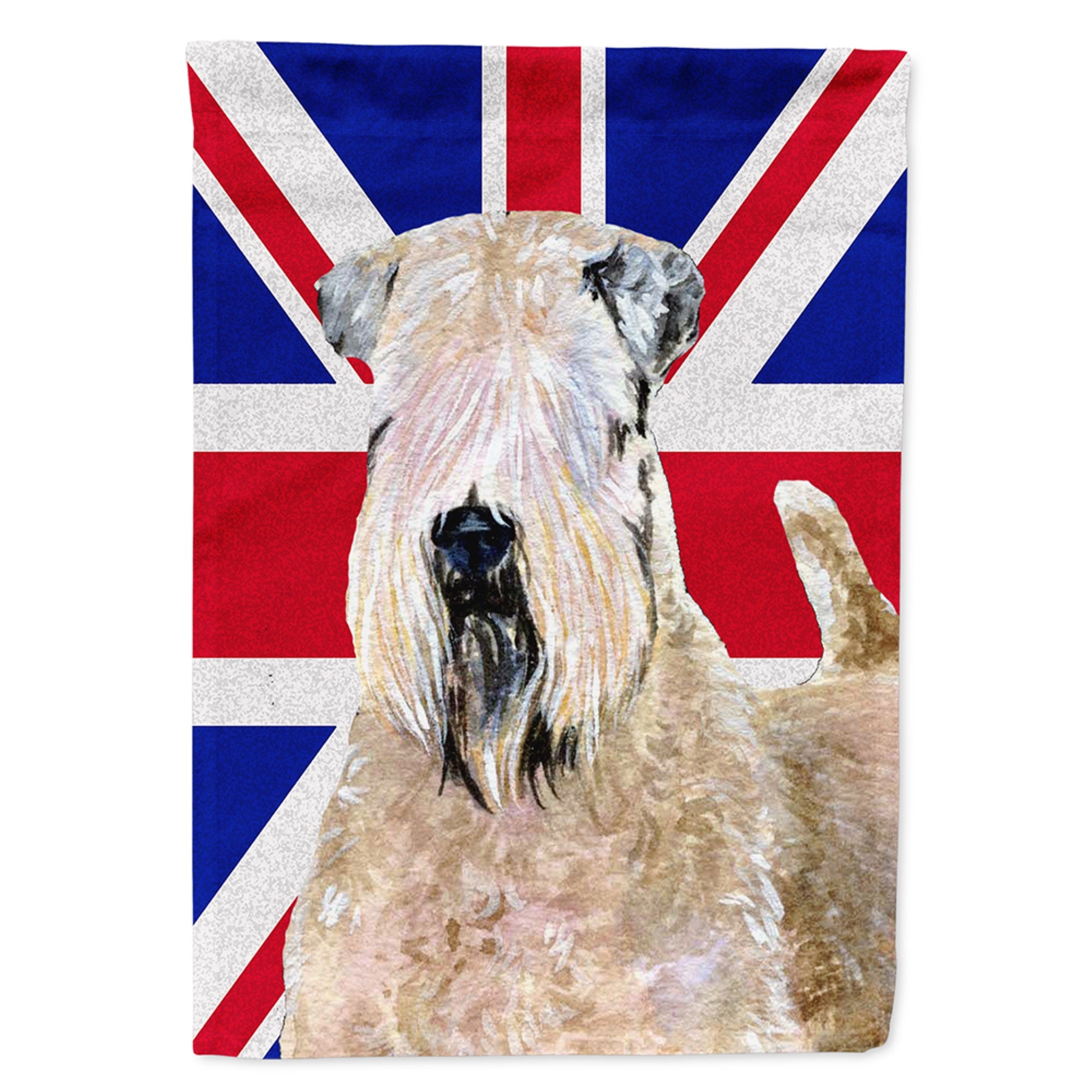 Wheaten Terrier Soft Coated With English Union Jack British Flag Flag Garden Size