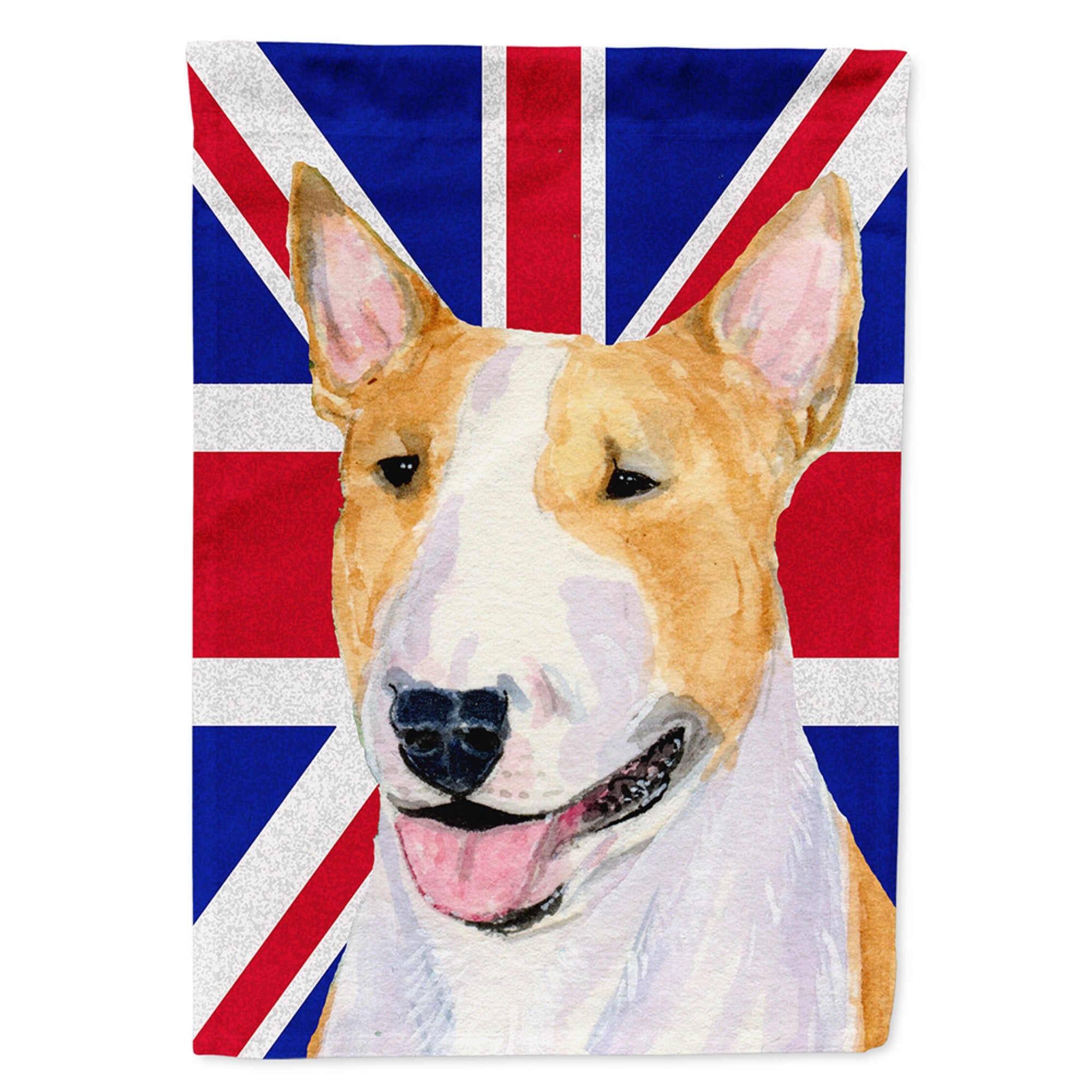 Bull Terrier With English Union Jack British Flag Flag Garden Size