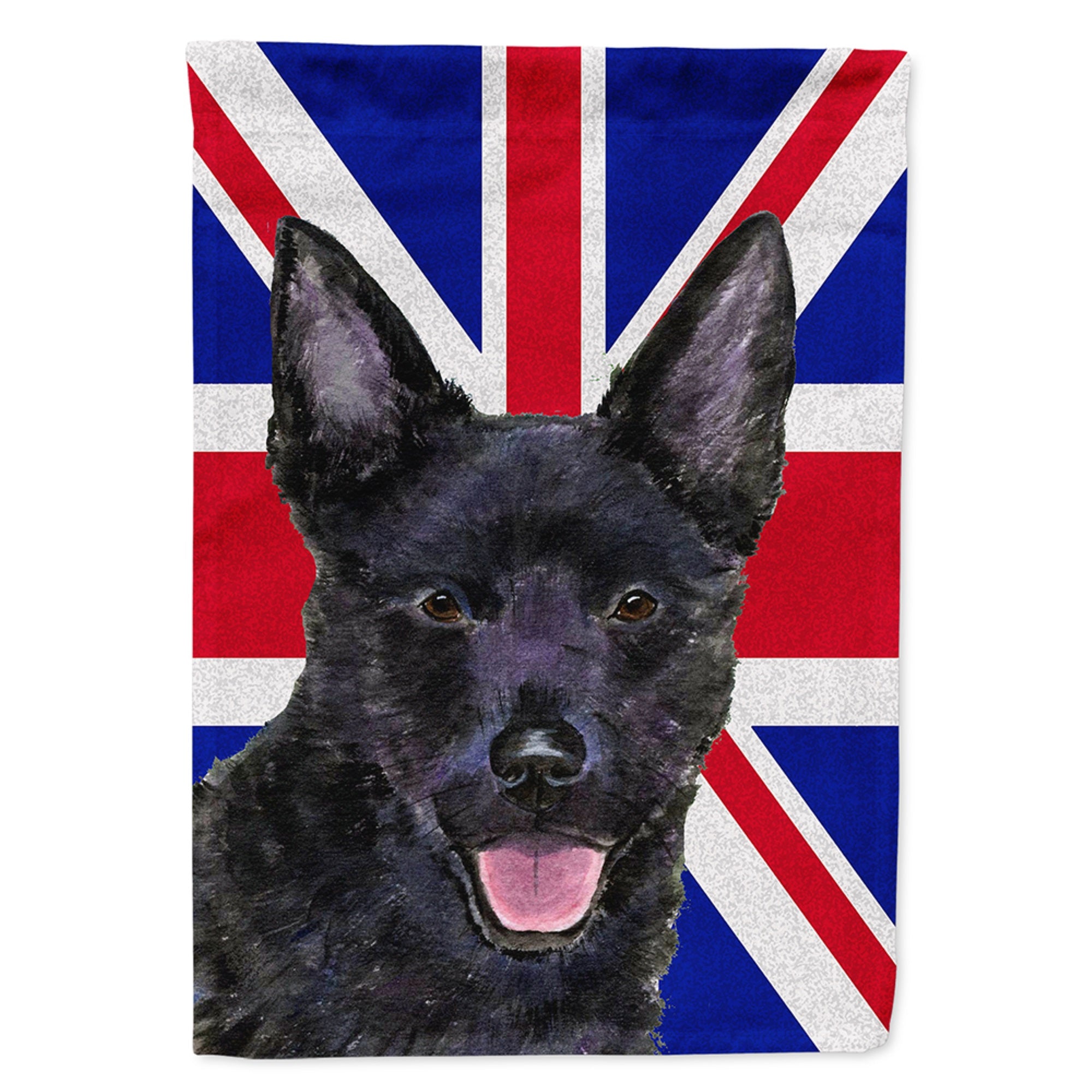 Australian Kelpie With English Union Jack British Flag Flag Garden Size