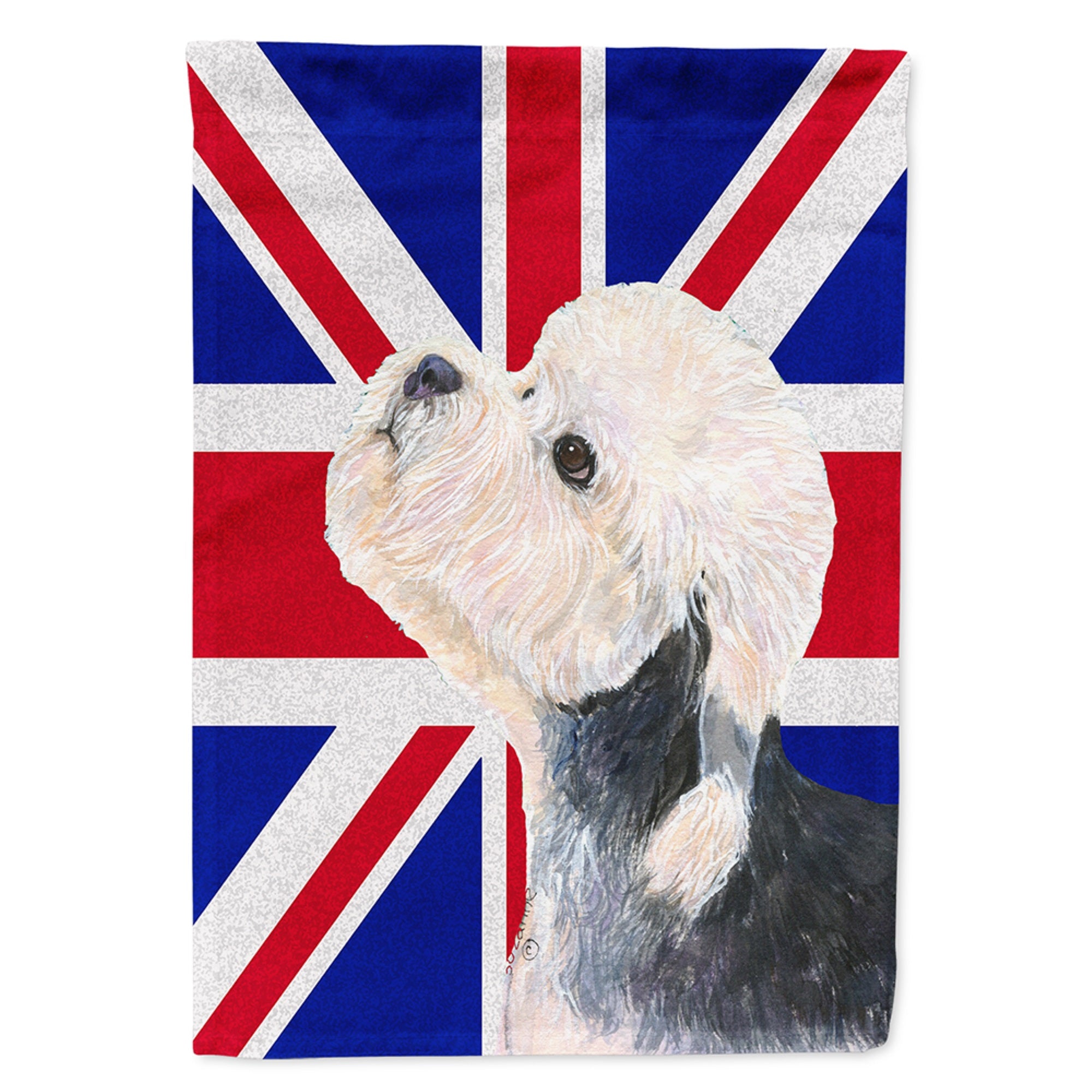 Dandie Dinmont Terrier With English Union Jack British Flag Flag Garden Size