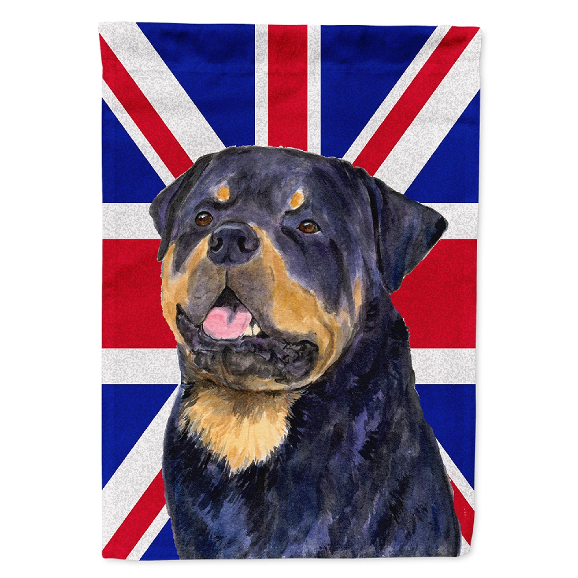 Rottweiler With English Union Jack British Flag Flag Garden Size