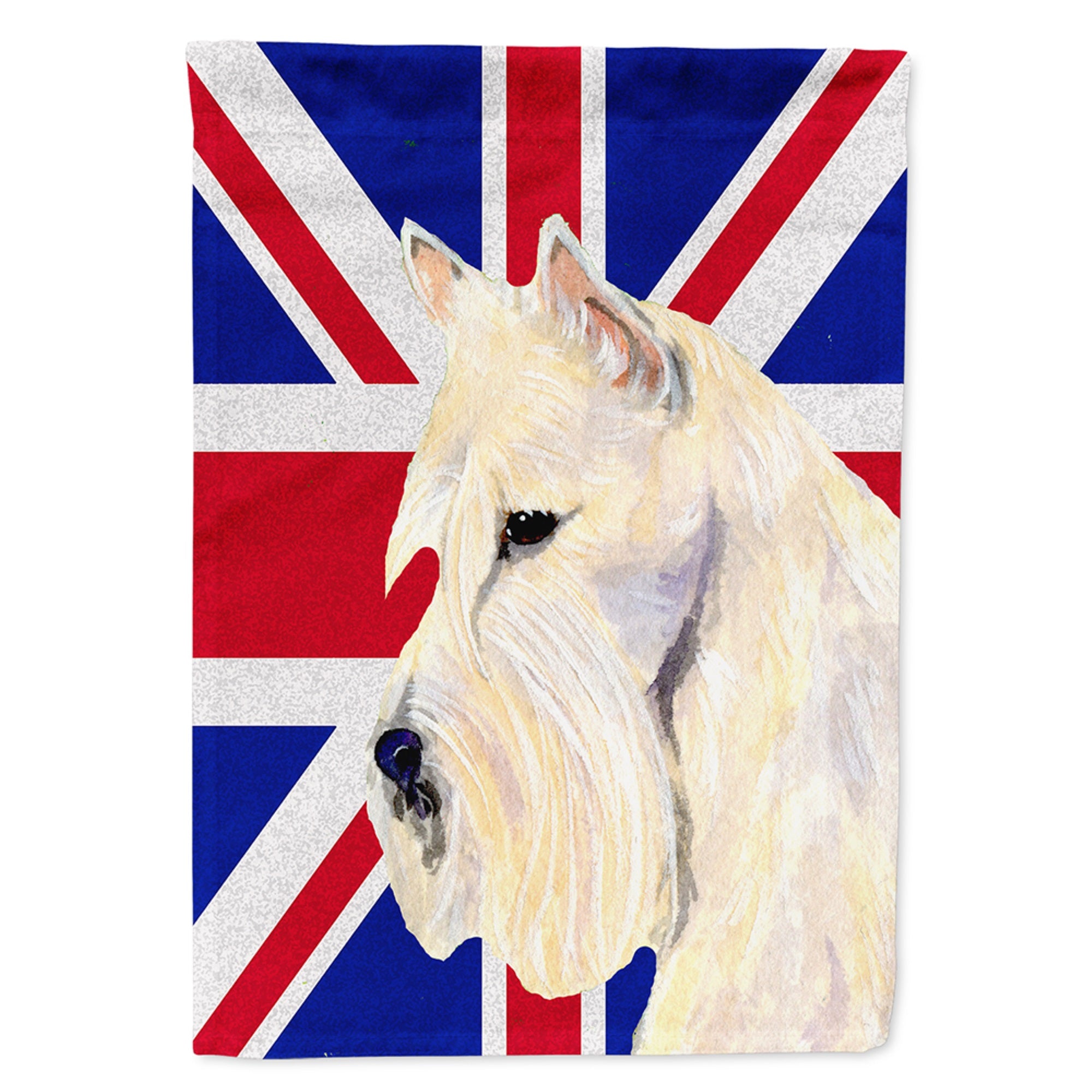 Scottish Terrier Wheaten With English Union Jack British Flag Flag Garden Size