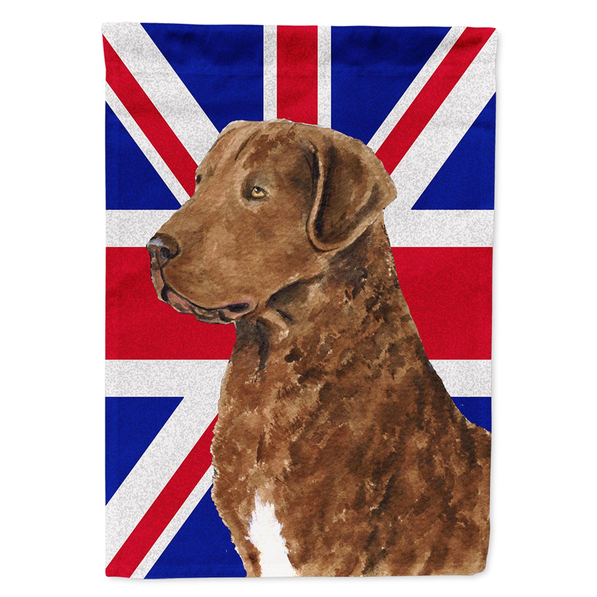 Curly Coated Retriever With English Union Jack British Flag Flag Garden Size