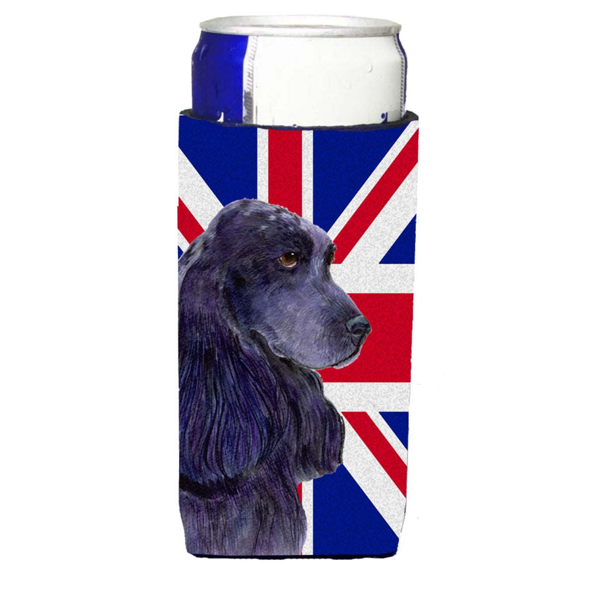 Cocker Spaniel With English Union Jack British Flag Ultra Hugger For Slim Cans