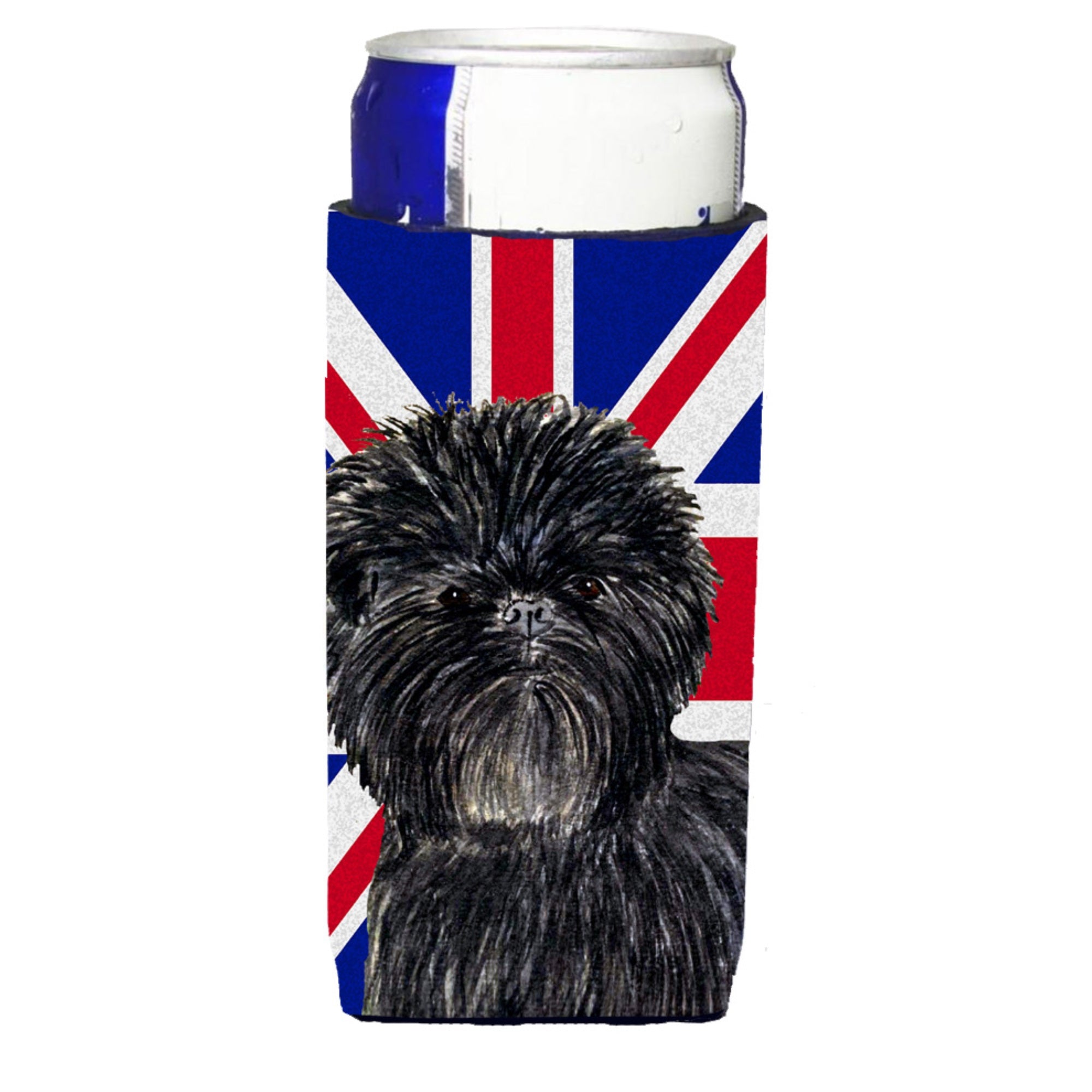 Affenpinscher With English Union Jack British Flag Ultra Hugger For Slim Cans