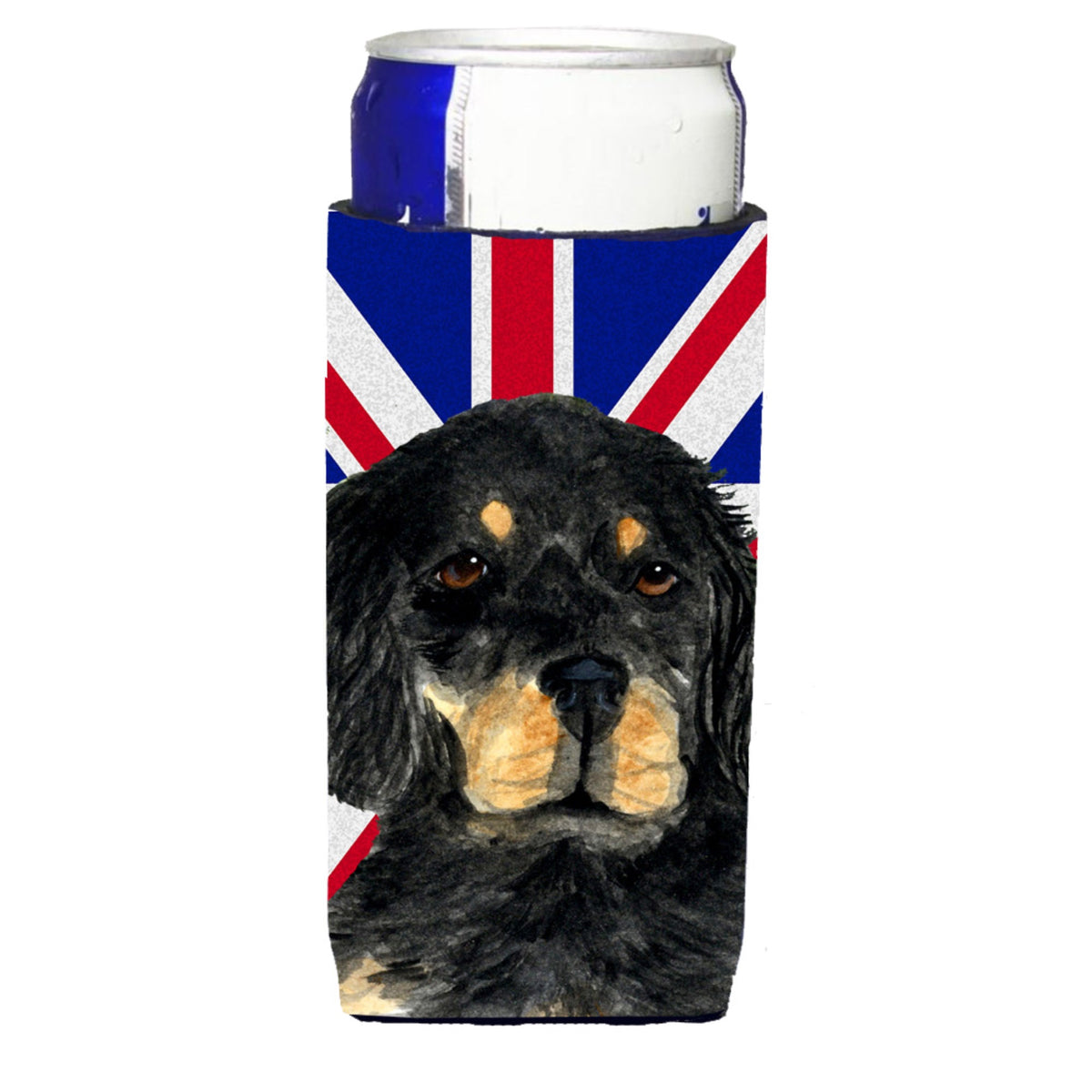 Gordon Setter With English Union Jack British Flag Ultra Hugger For Slim Cans