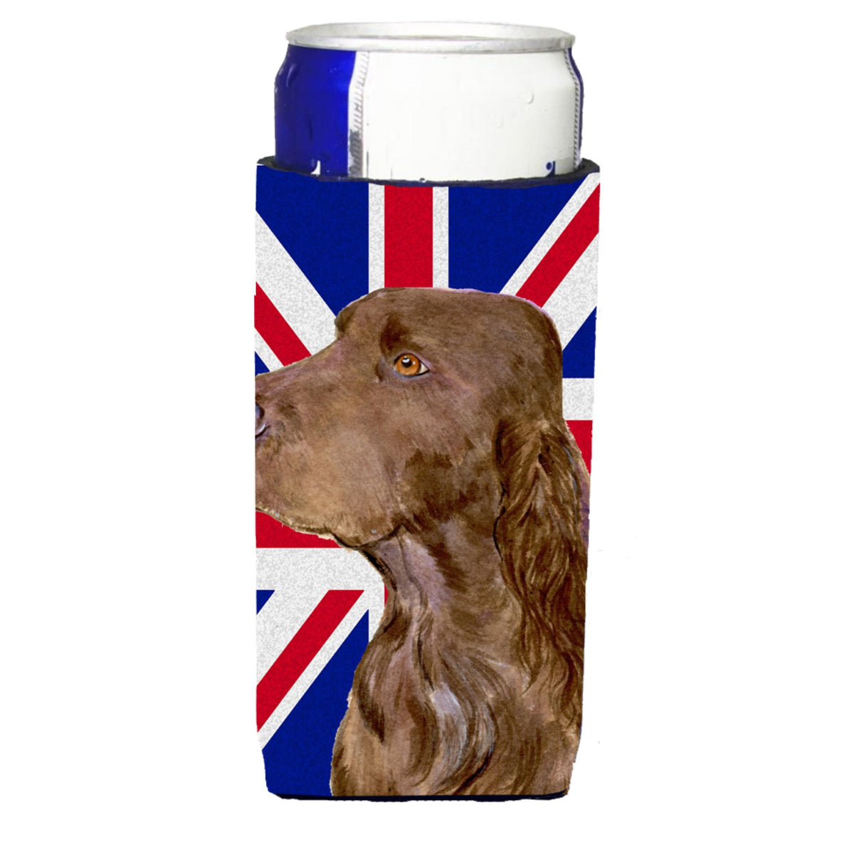 Field Spaniel With English Union Jack British Flag Ultra Hugger For Slim Cans