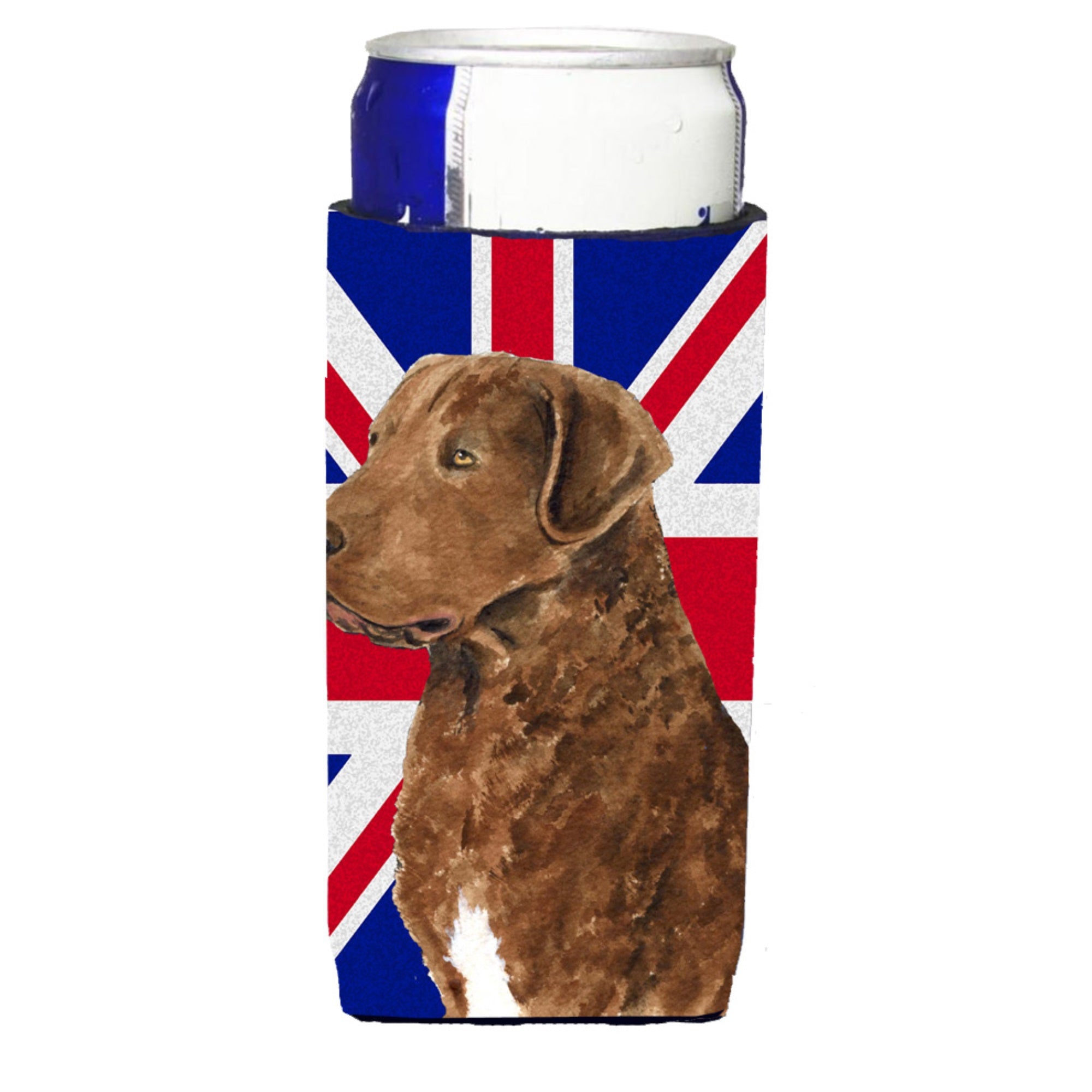 Curly Coated Retriever With English Union Jack British Flag Ultra Hugger For Slim Cans