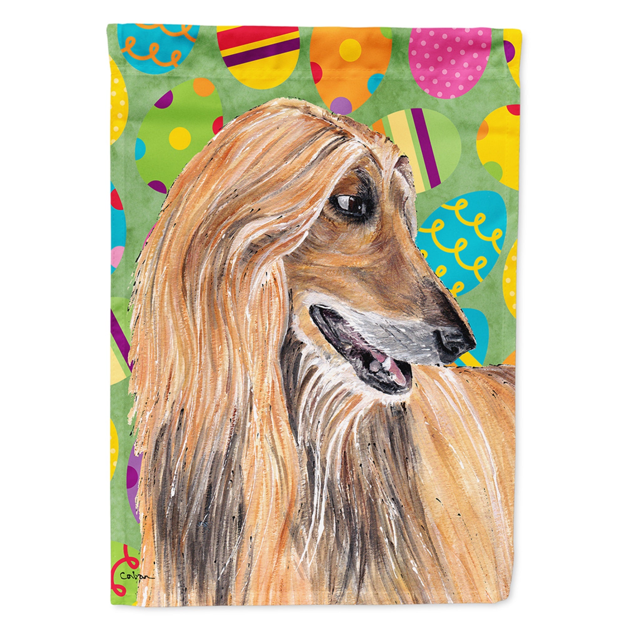 Afghan Hound Easter Eggtravaganza Flag Garden Size