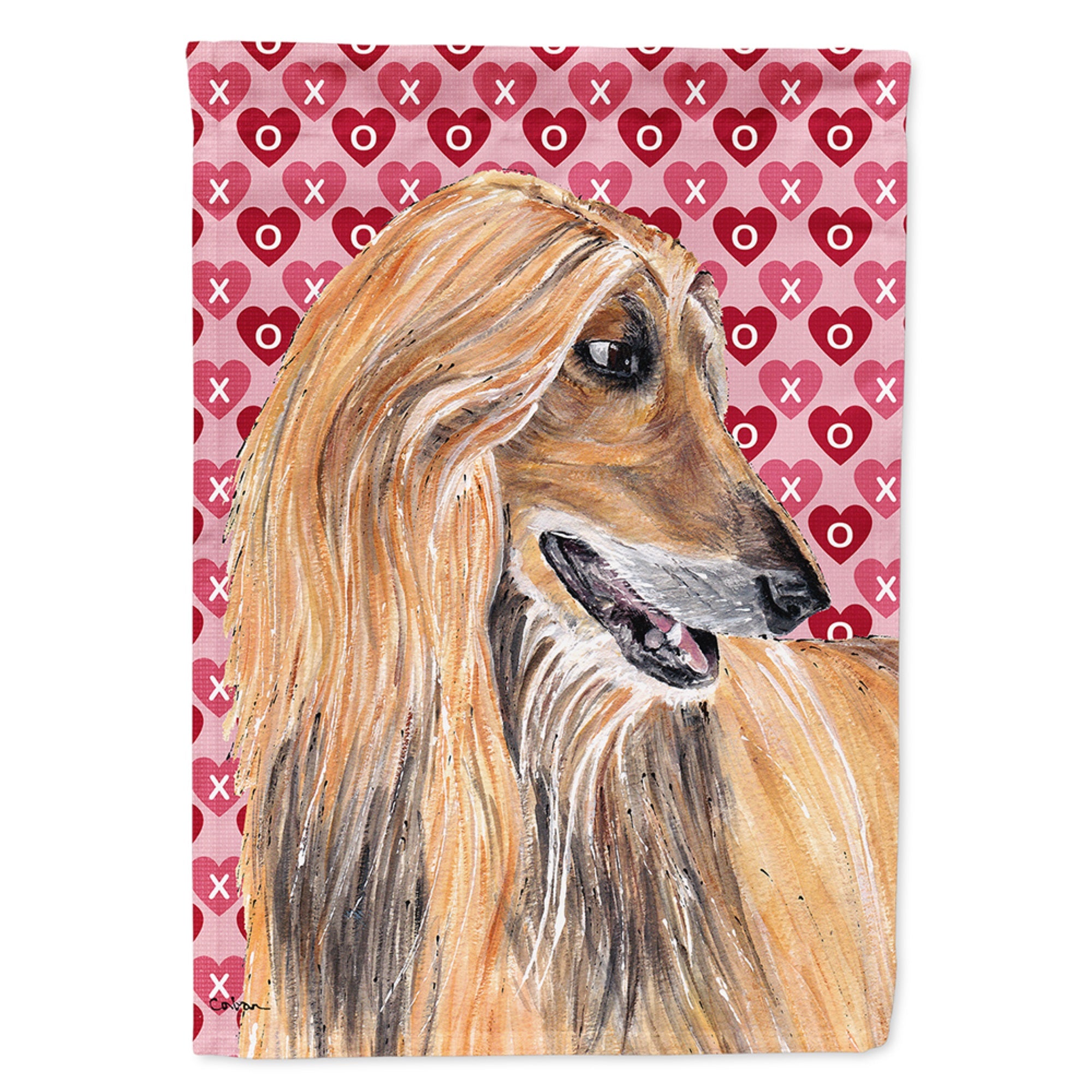 Afghan Hound Hearts Love And Valentine'S Day Flag Garden Size