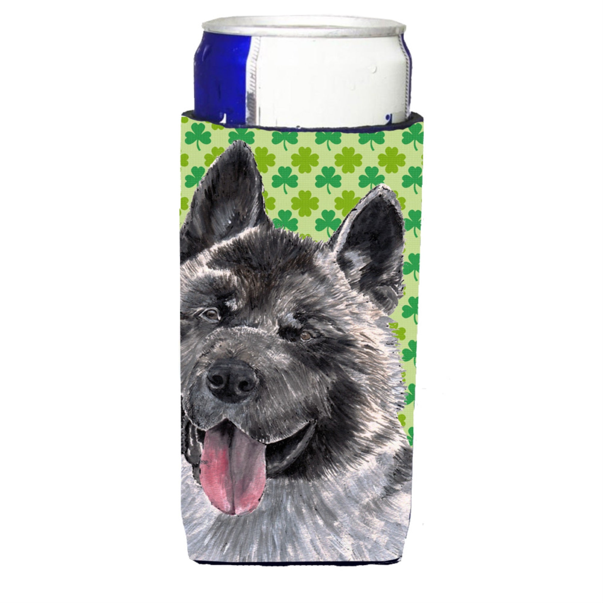Akita St. Patrick'S Day Shamrock Ultra Hugger For Slim Cans