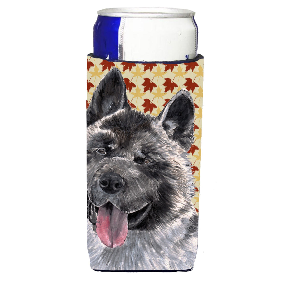 Akita Fall Leaves Ultra Hugger For Slim Cans