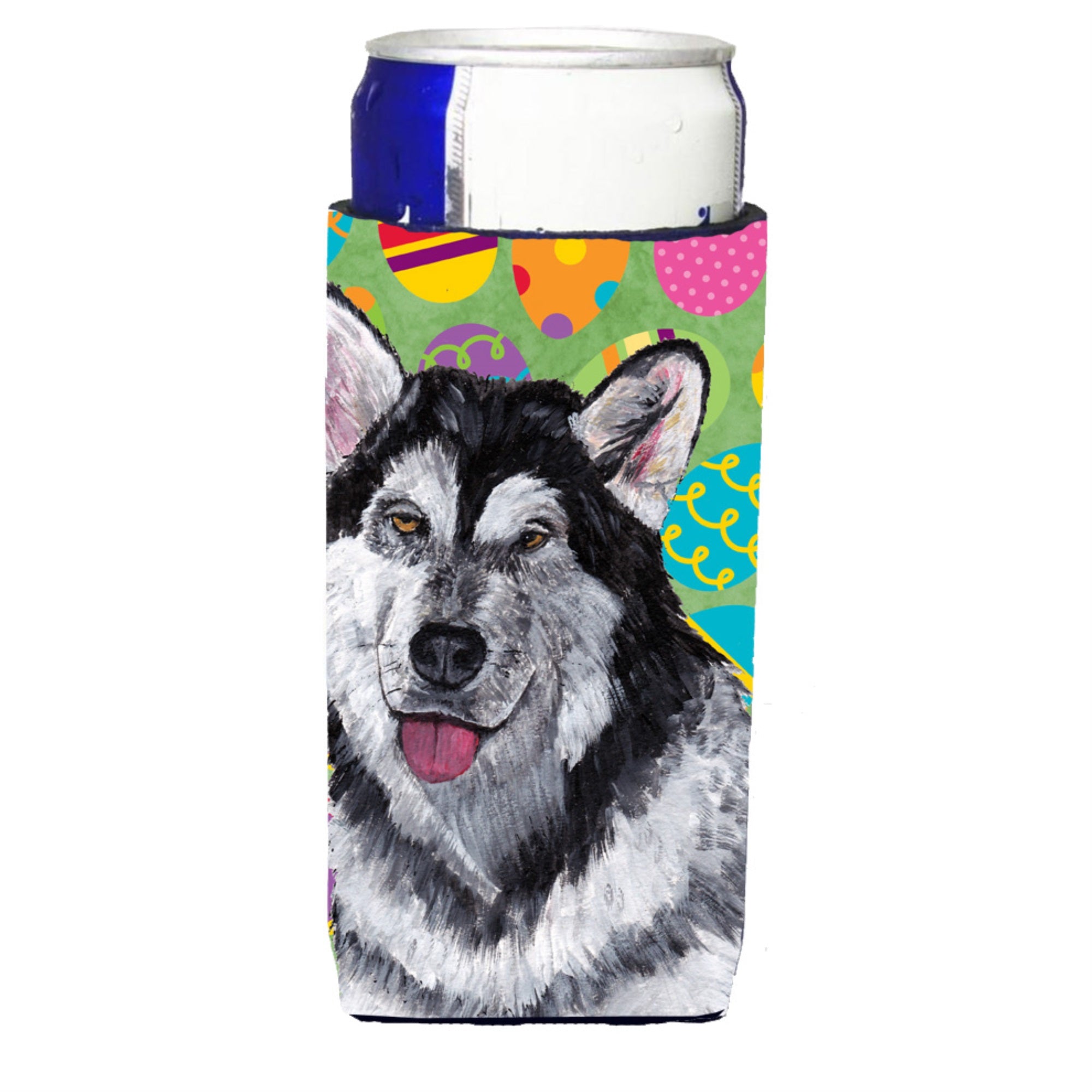 Alaskan Malamute Easter Eggtravaganza Ultra Hugger For Slim Cans