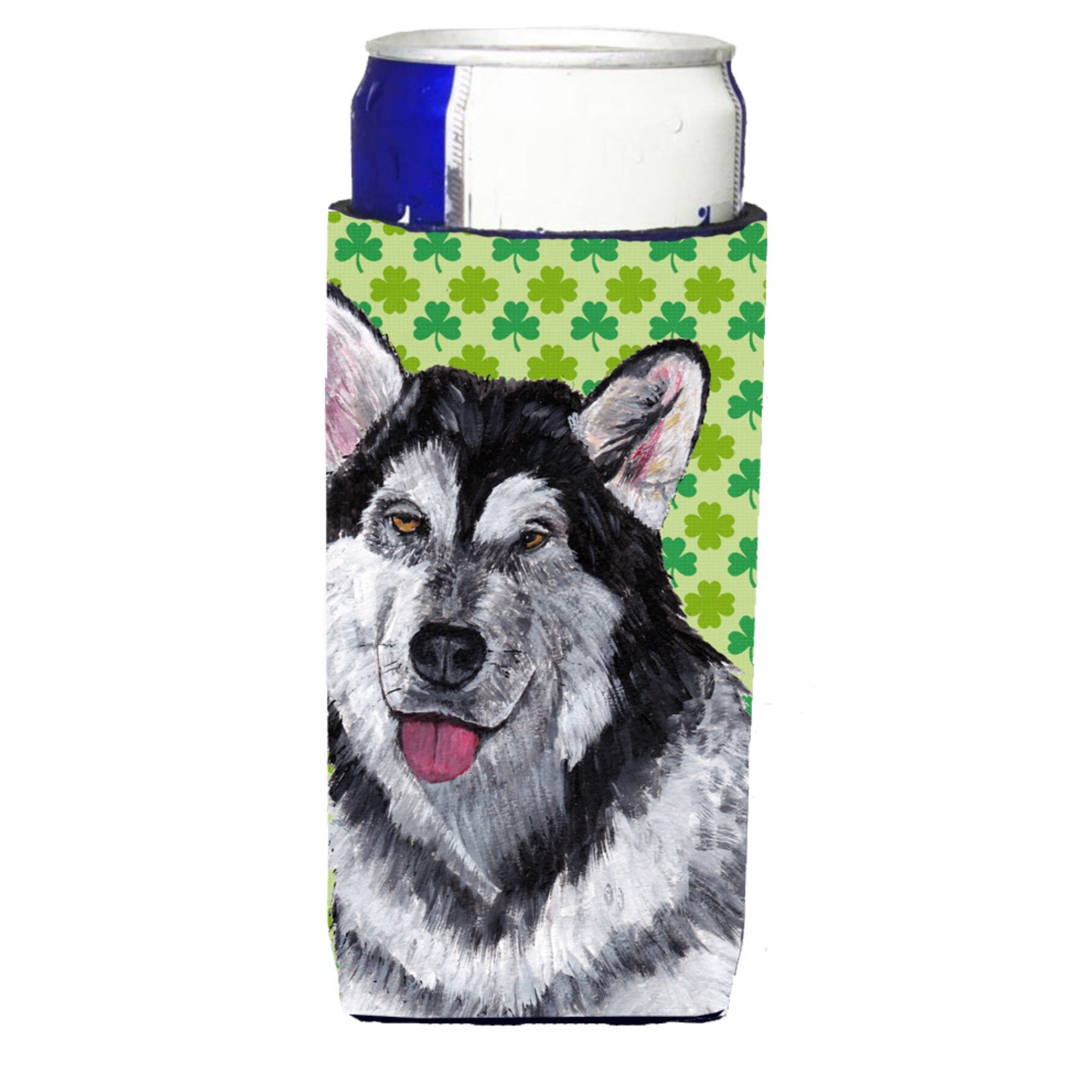 Alaskan Malamute St. Patrick'S Day Shamrock Ultra Hugger For Slim Cans