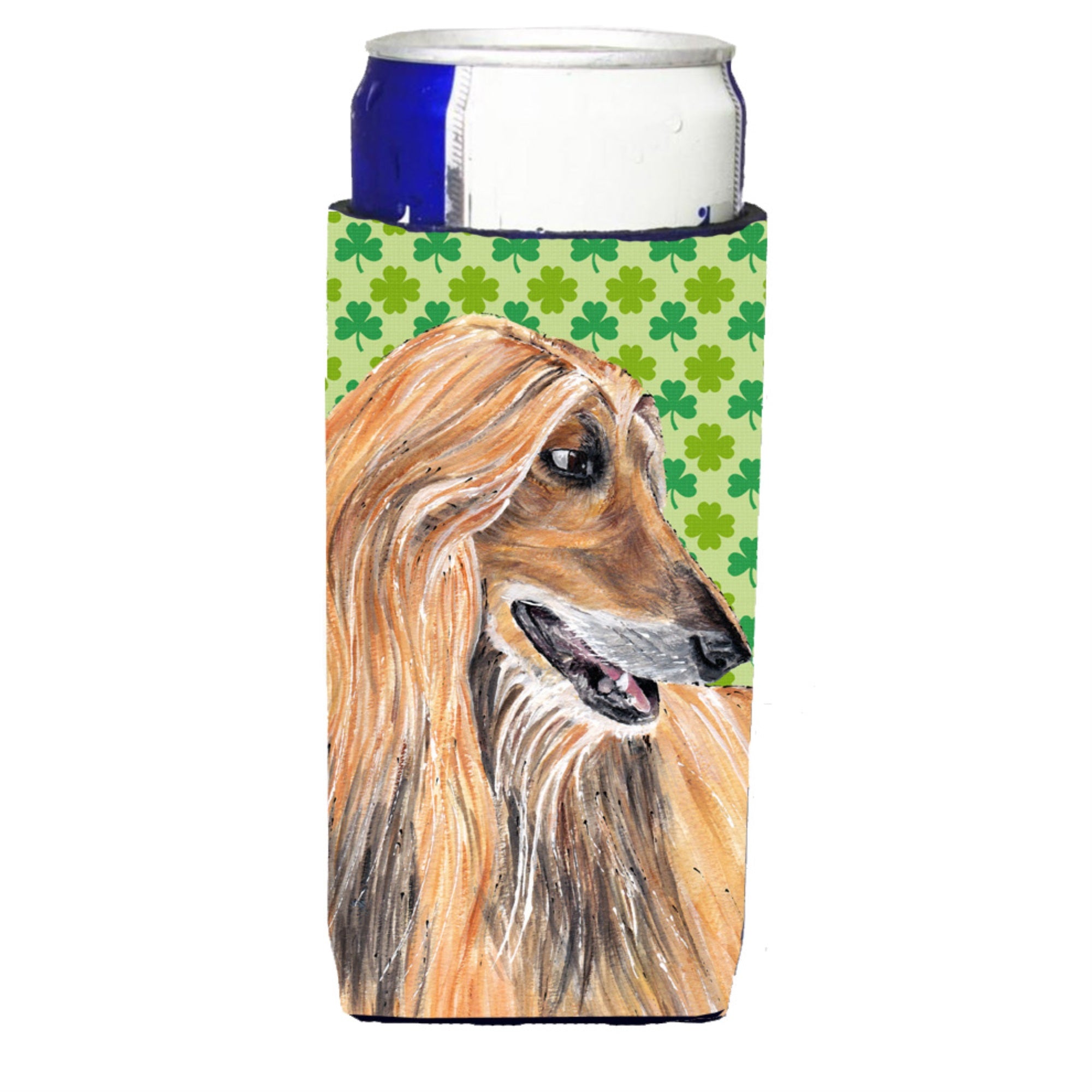 Afghan Hound St. Patrick'S Day Shamrock Ultra Hugger For Slim Cans