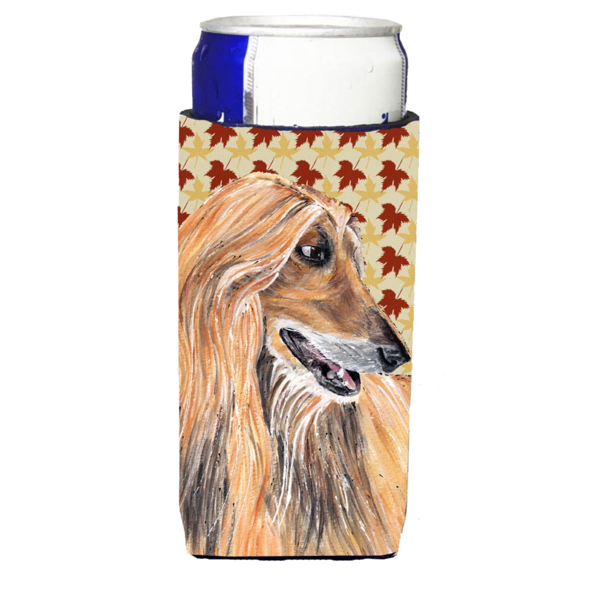 Afghan Hound Fall Leaves Ultra Hugger For Slim Cans