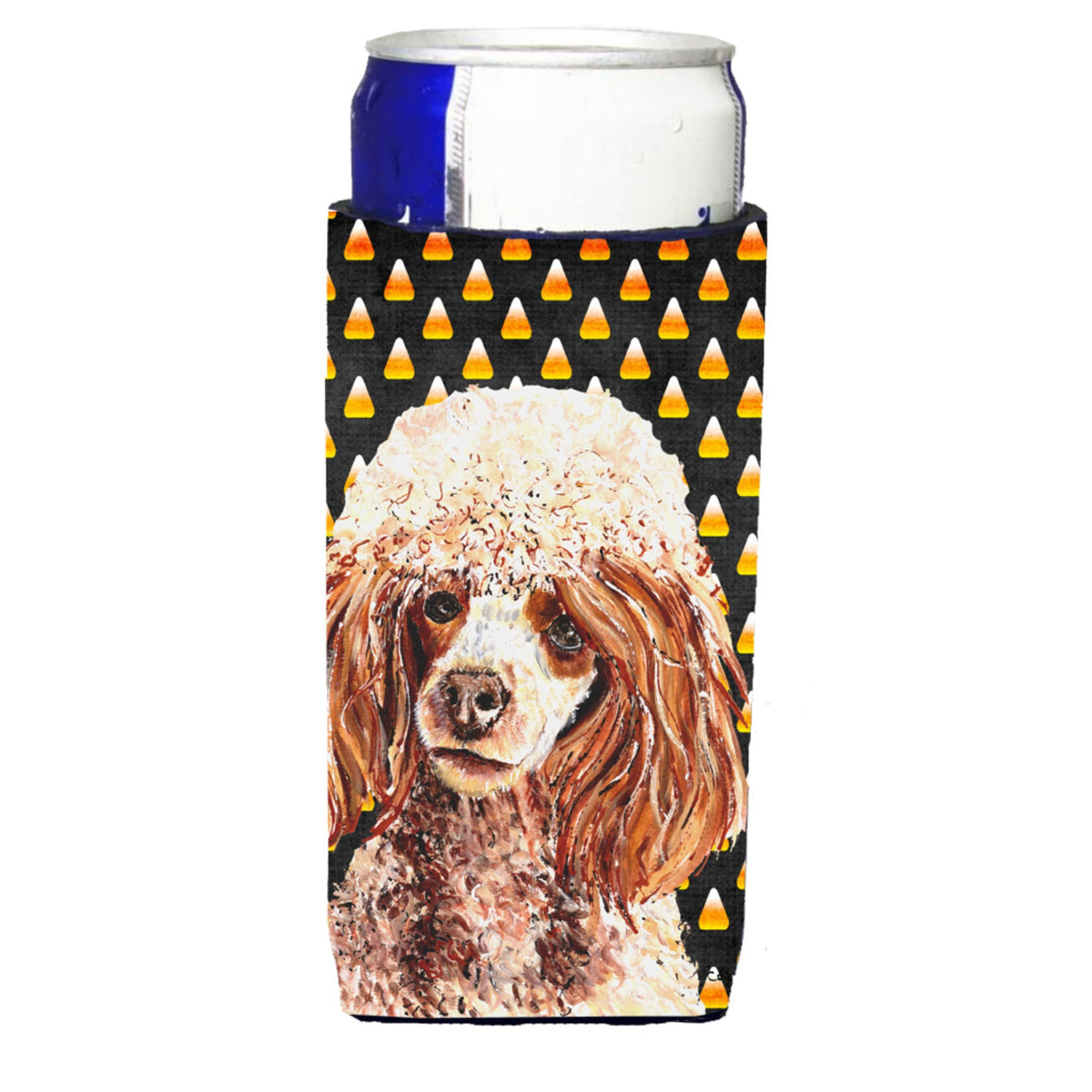 Red Miniature Poodle Candy Corn Halloween Ultra Hugger For Slim Cans