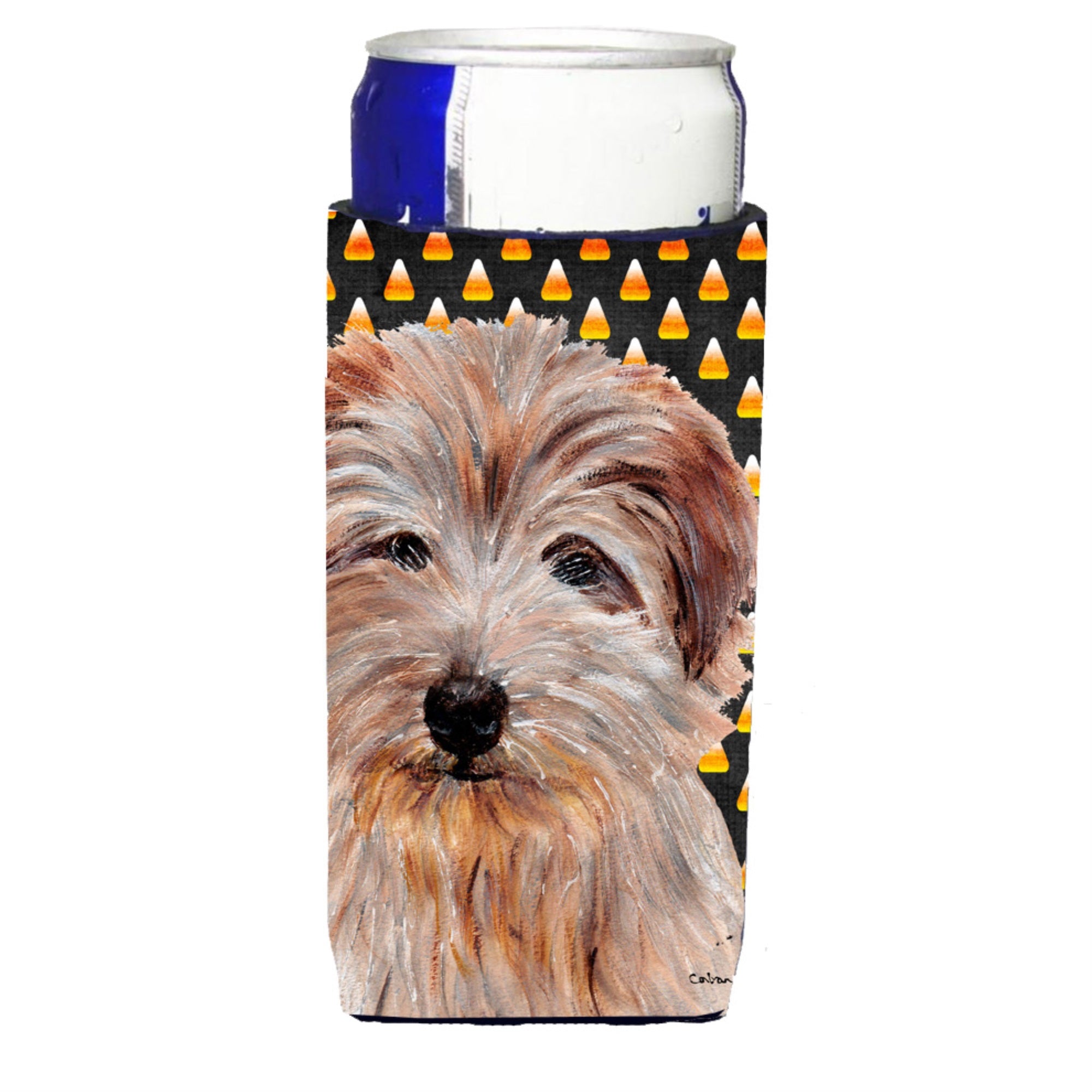 Norfolk Terrier Candy Corn Halloween Ultra Hugger For Slim Cans