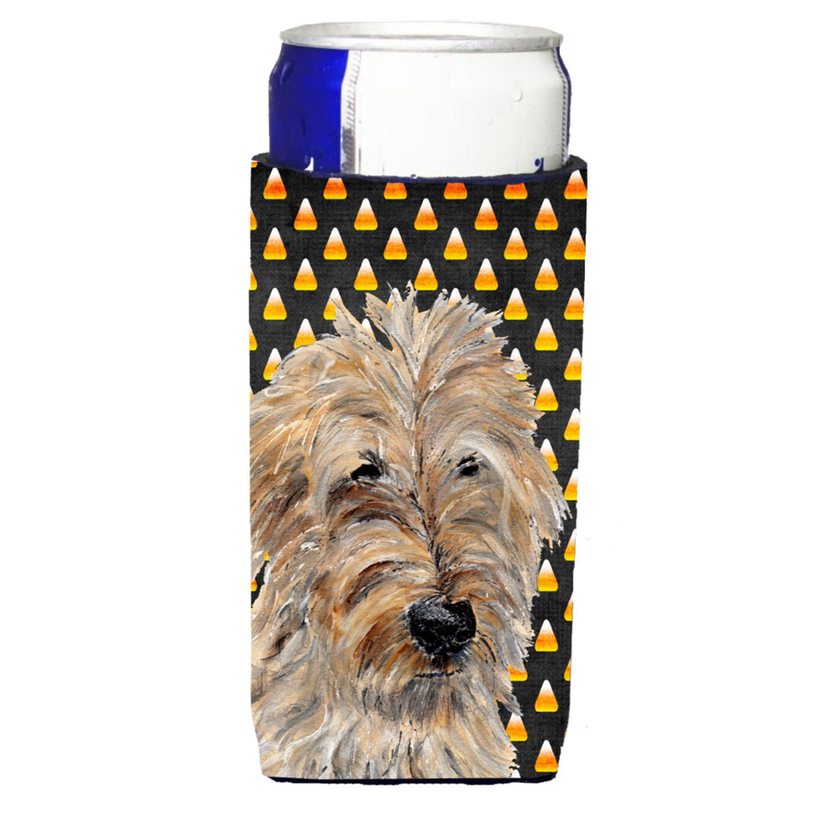 Golden Doodle 2 Candy Corn Halloween Ultra Hugger For Slim Cans