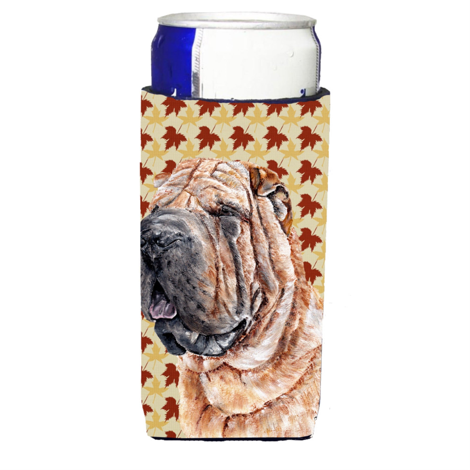 Shar Pei Fall Leaves Ultra Hugger For Slim Cans
