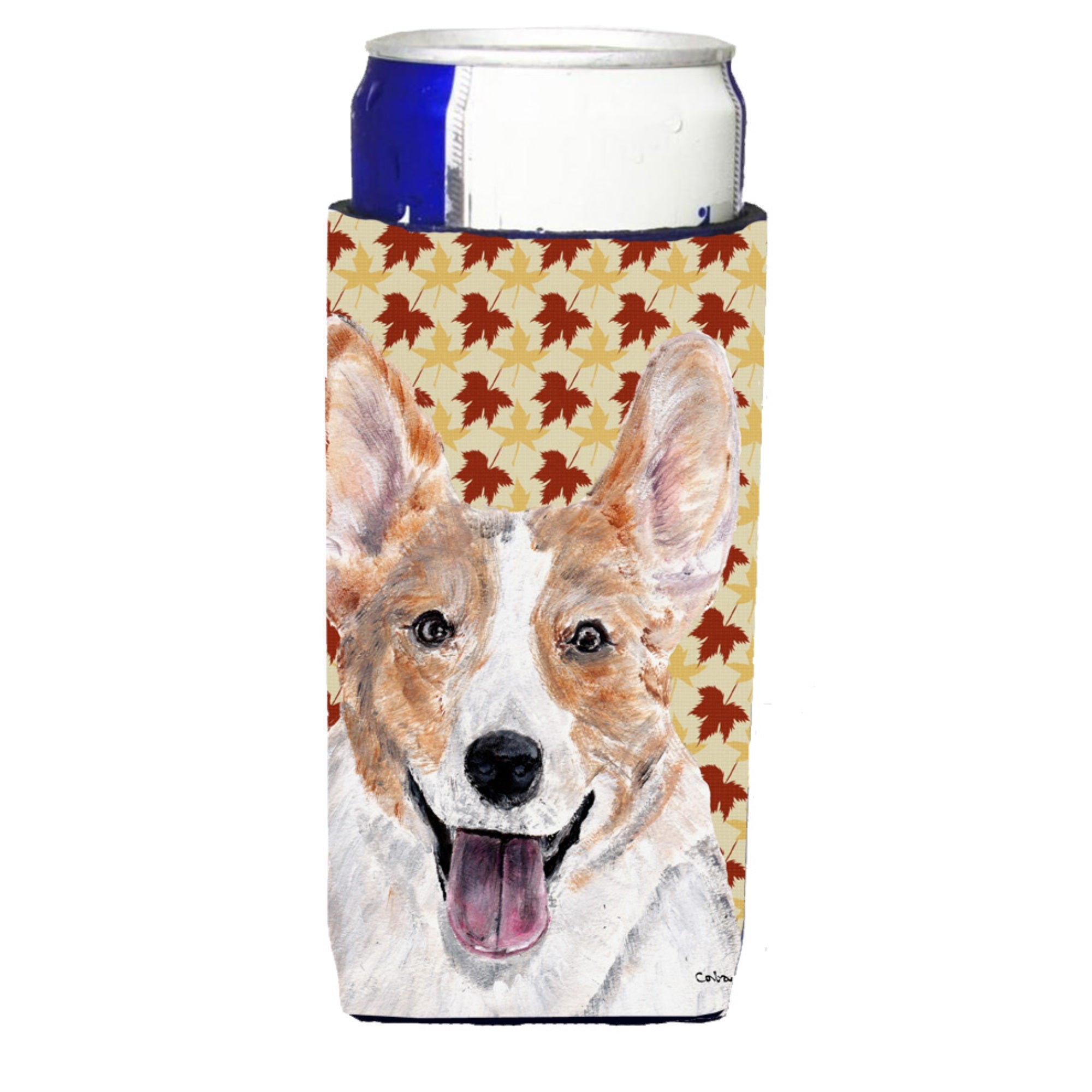 Cardigan Corgi Fall Leaves Ultra Hugger For Slim Cans