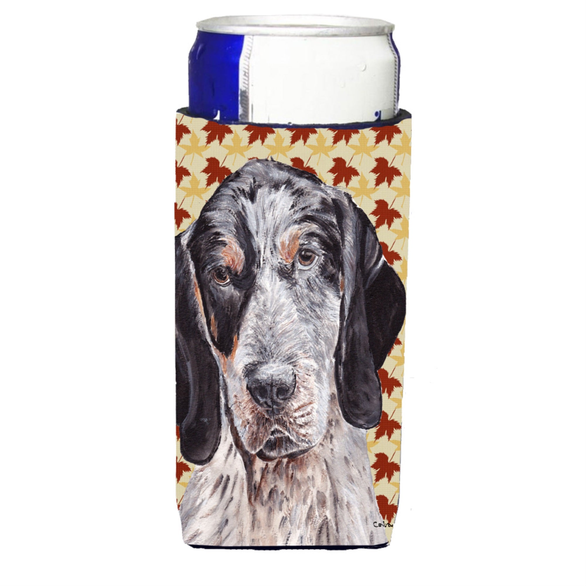 Blue Tick Coonhound Fall Leaves Ultra Hugger For Slim Cans