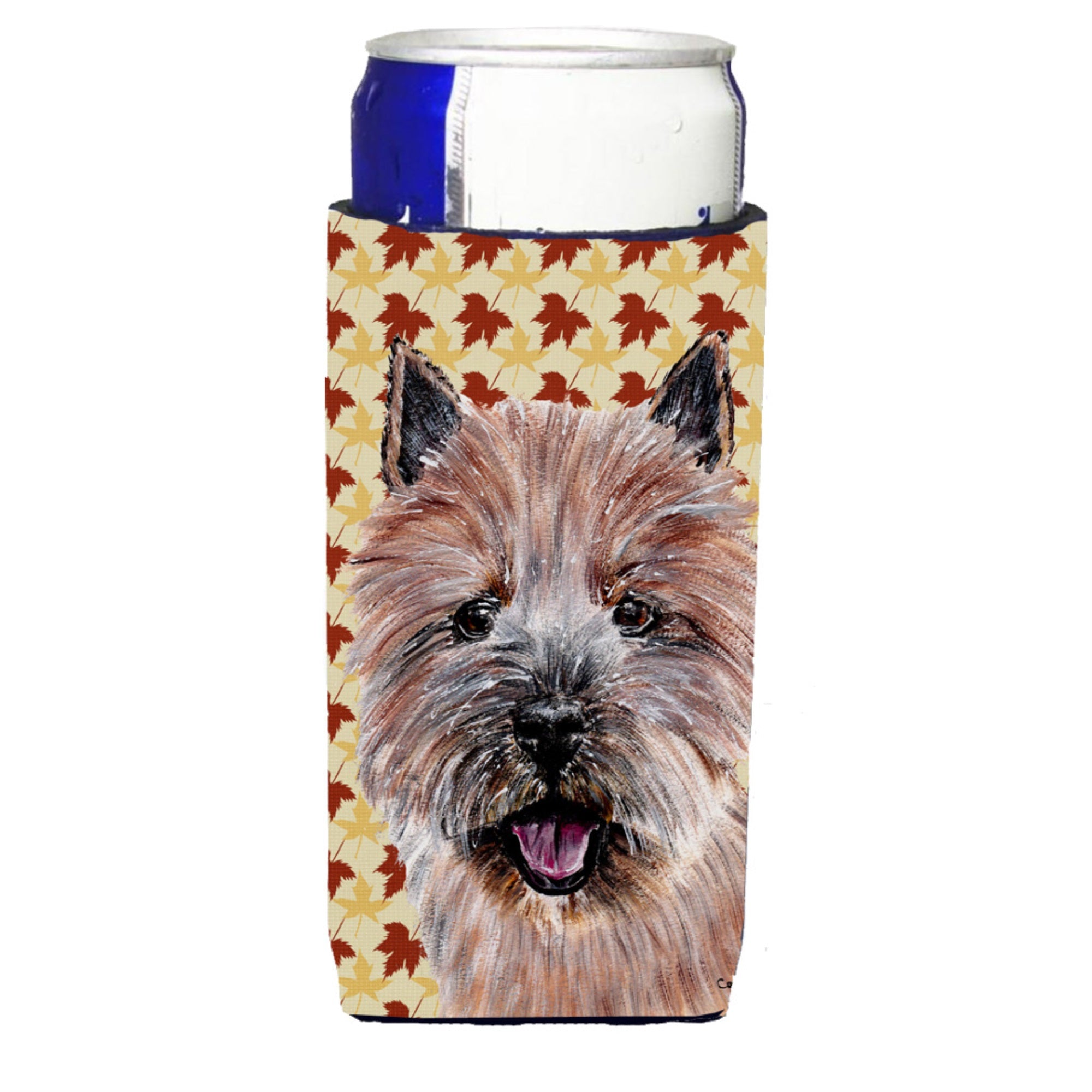 Norwich Terrier Fall Leaves Ultra Hugger For Slim Cans