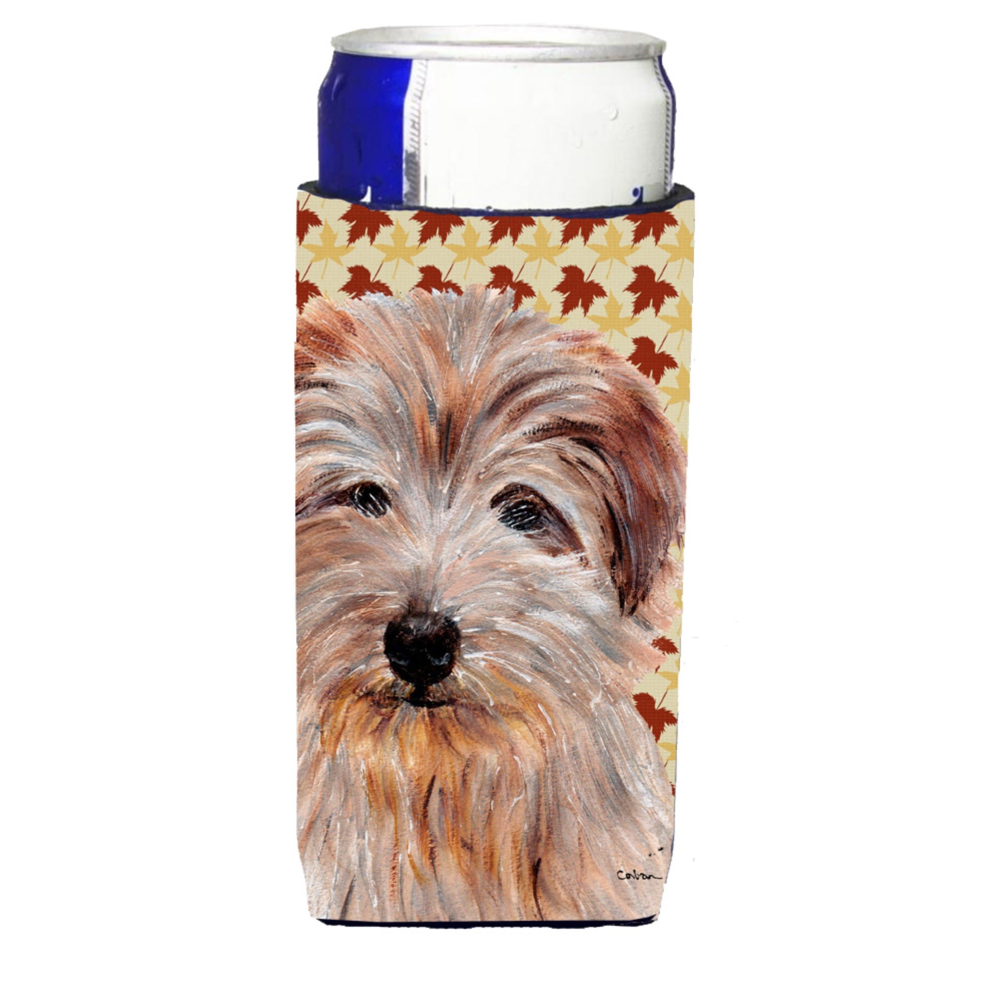 Norfolk Terrier Fall Leaves Ultra Hugger For Slim Cans