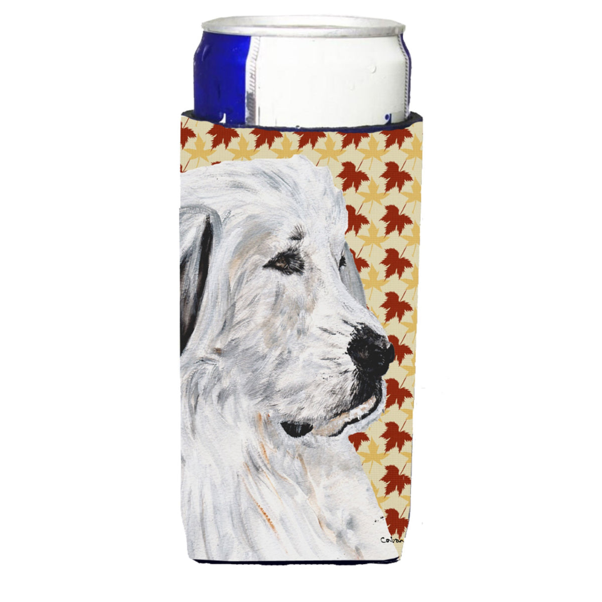 Great Pyrenees Fall Leaves Ultra Hugger For Slim Cans