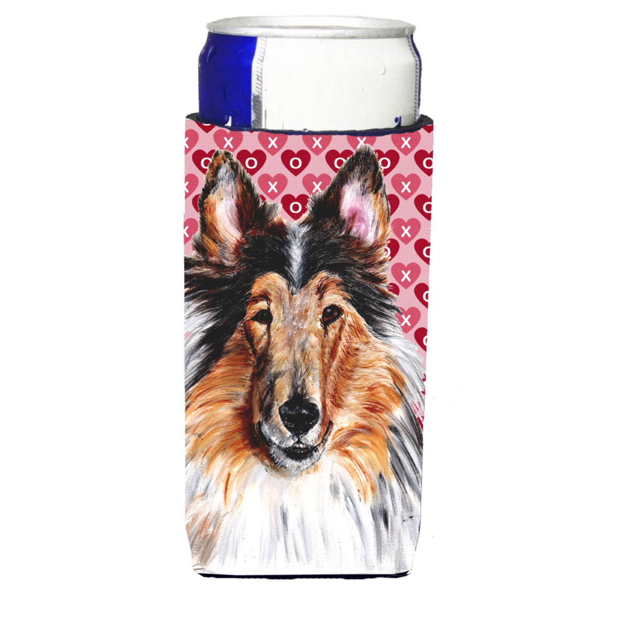 Collie Hearts And Love Ultra Hugger For Slim Cans