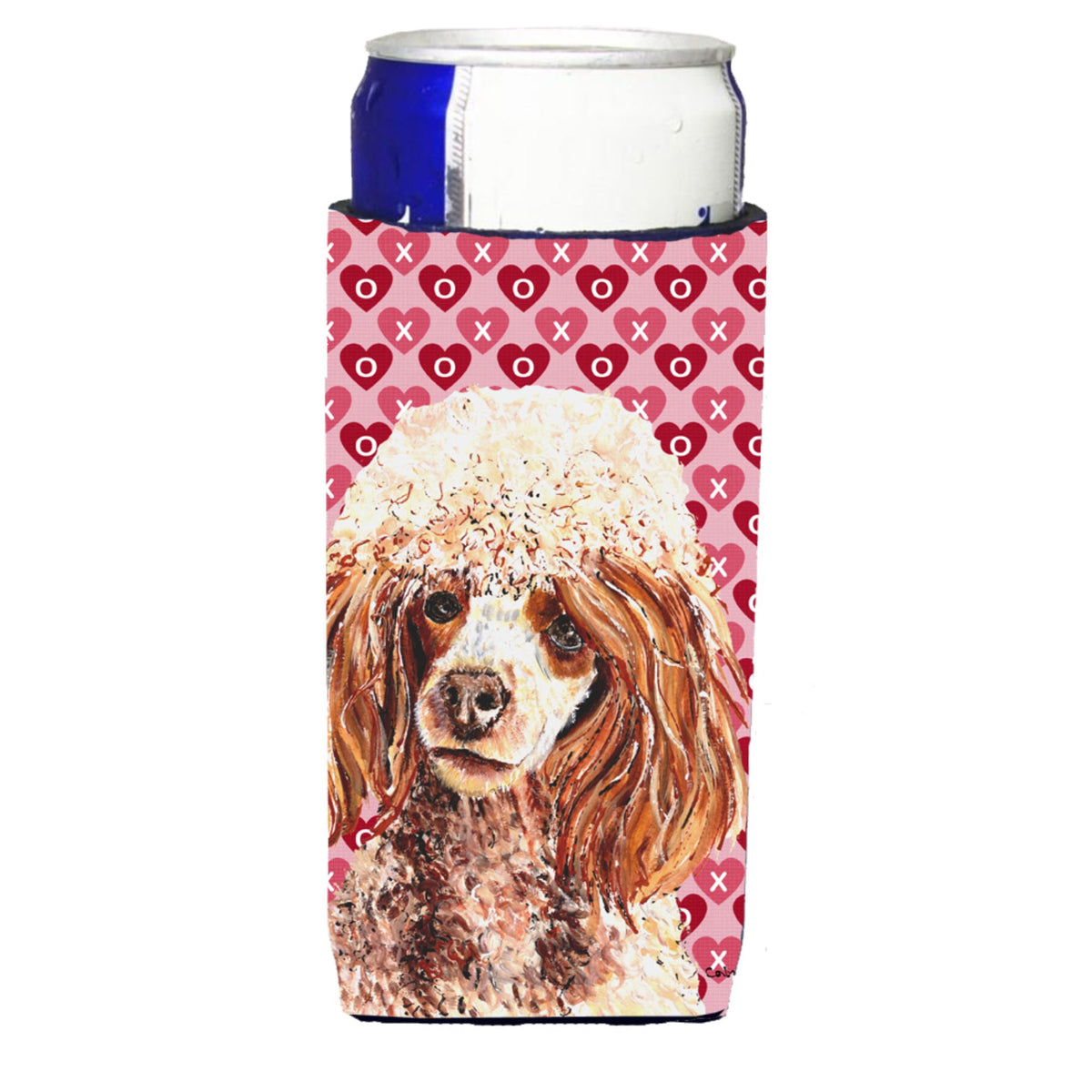 Red Miniature Poodle Hearts And Love Ultra Hugger For Slim Cans