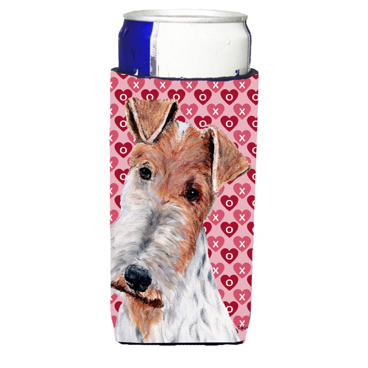 Wire Fox Terrier Hearts And Love Ultra Hugger For Slim Cans